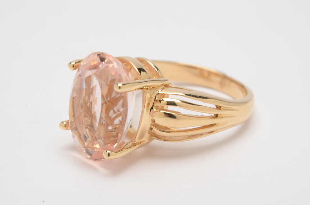 14K Yellow Gold Morganite Ring