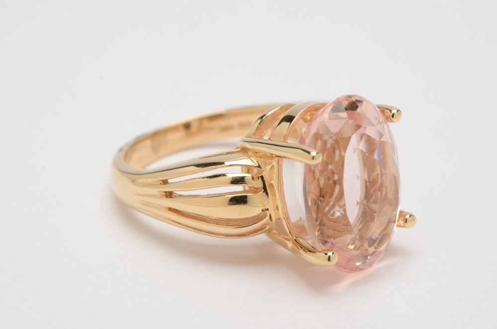 14K Yellow Gold Morganite Ring