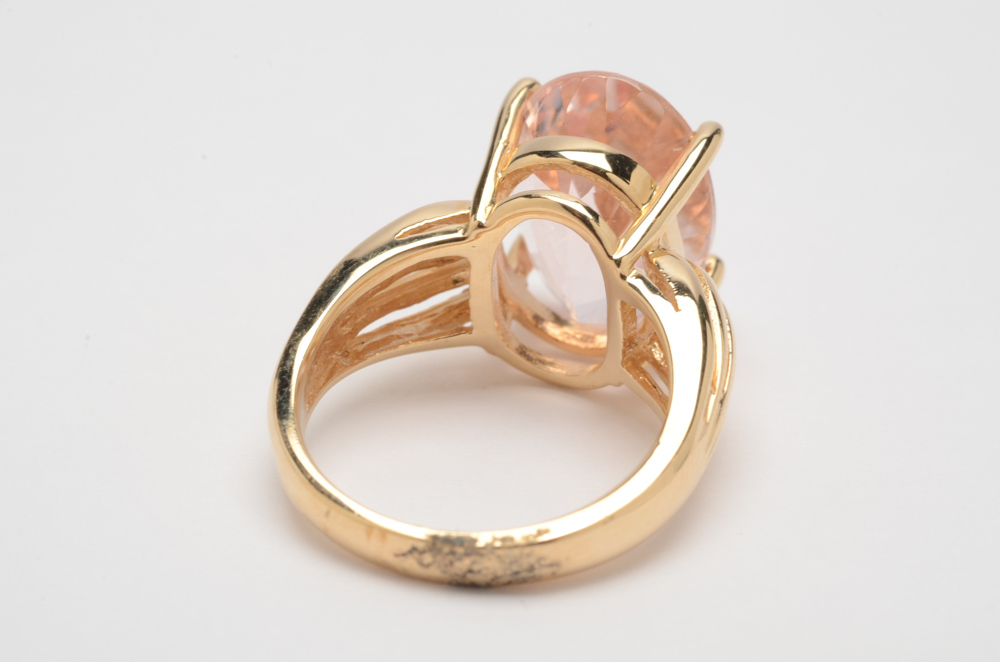 14K Yellow Gold Morganite Ring