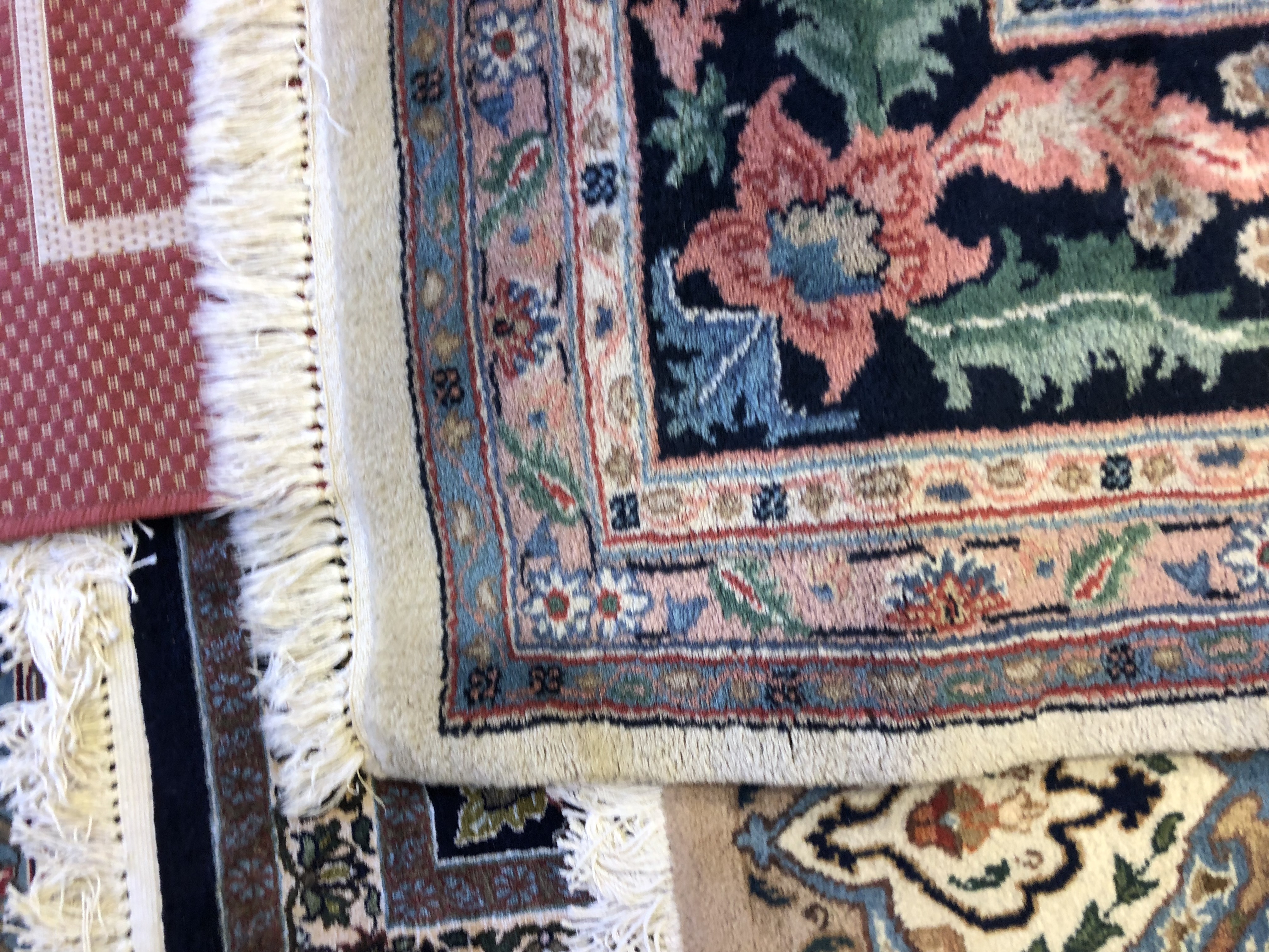 Large Hand-Knotted Indo-Persian Wool Area Rug