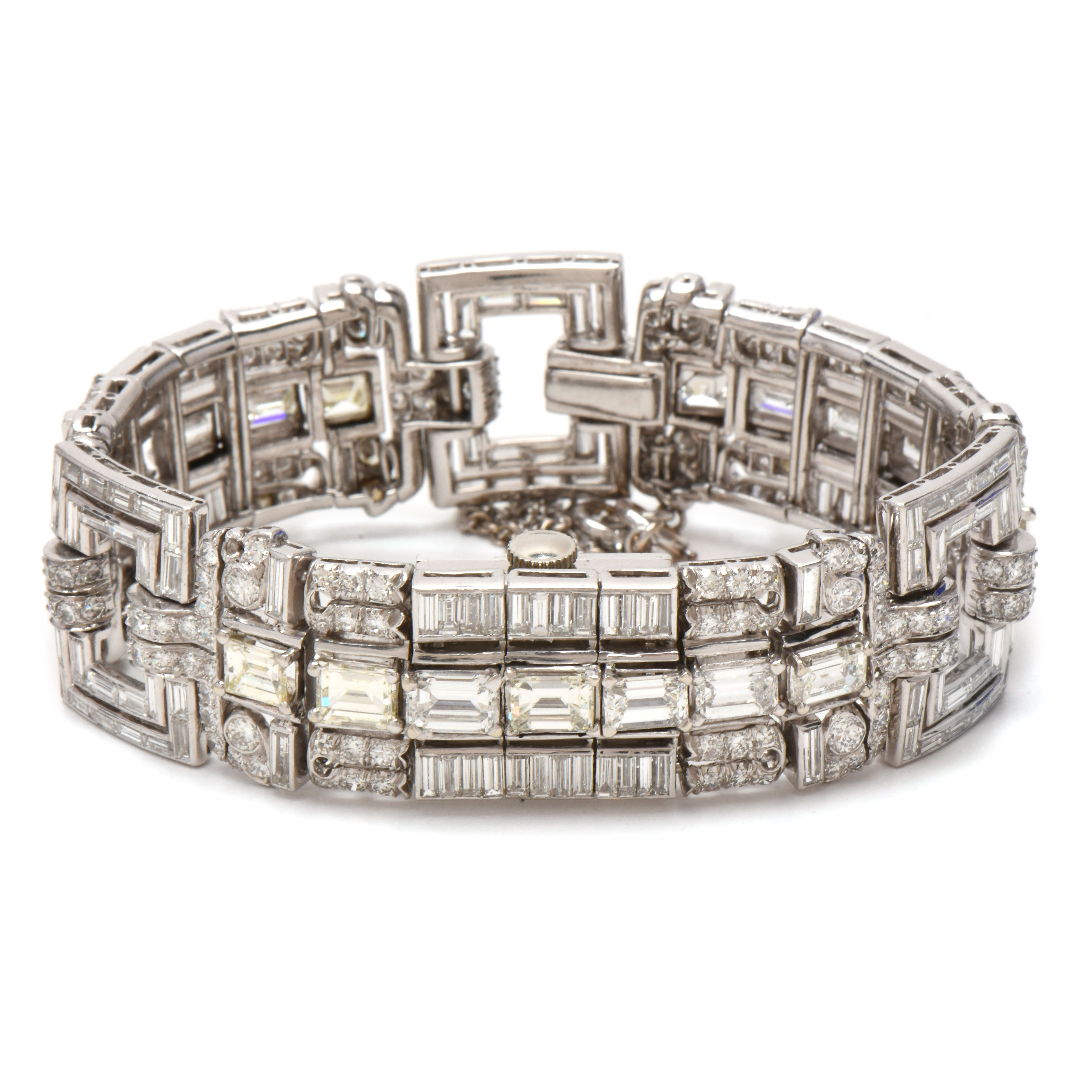 Vintage 14K White Gold and Platinum 23.33 CTW Diamond Watch Bracelet