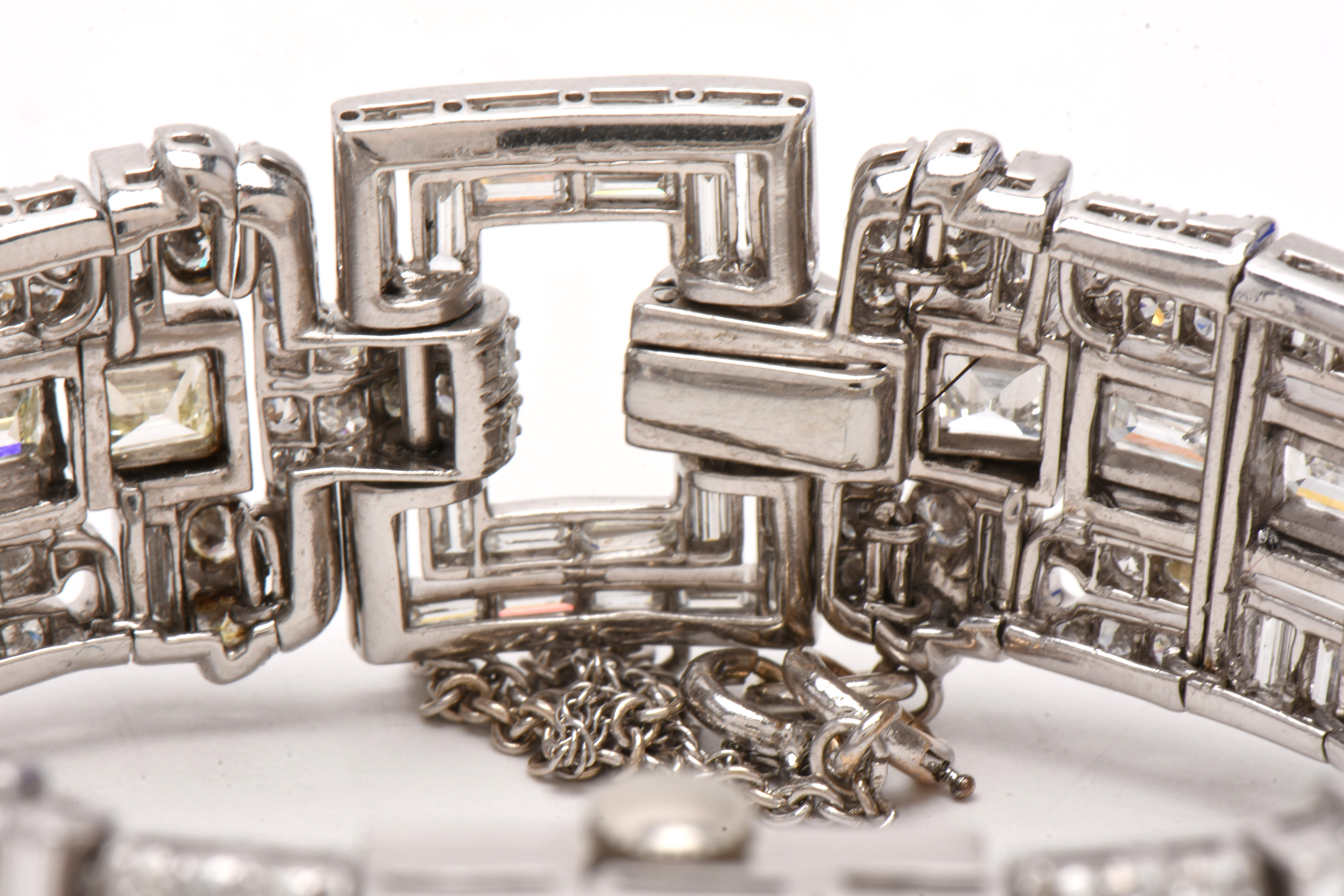 Vintage 14K White Gold and Platinum 23.33 CTW Diamond Watch Bracelet