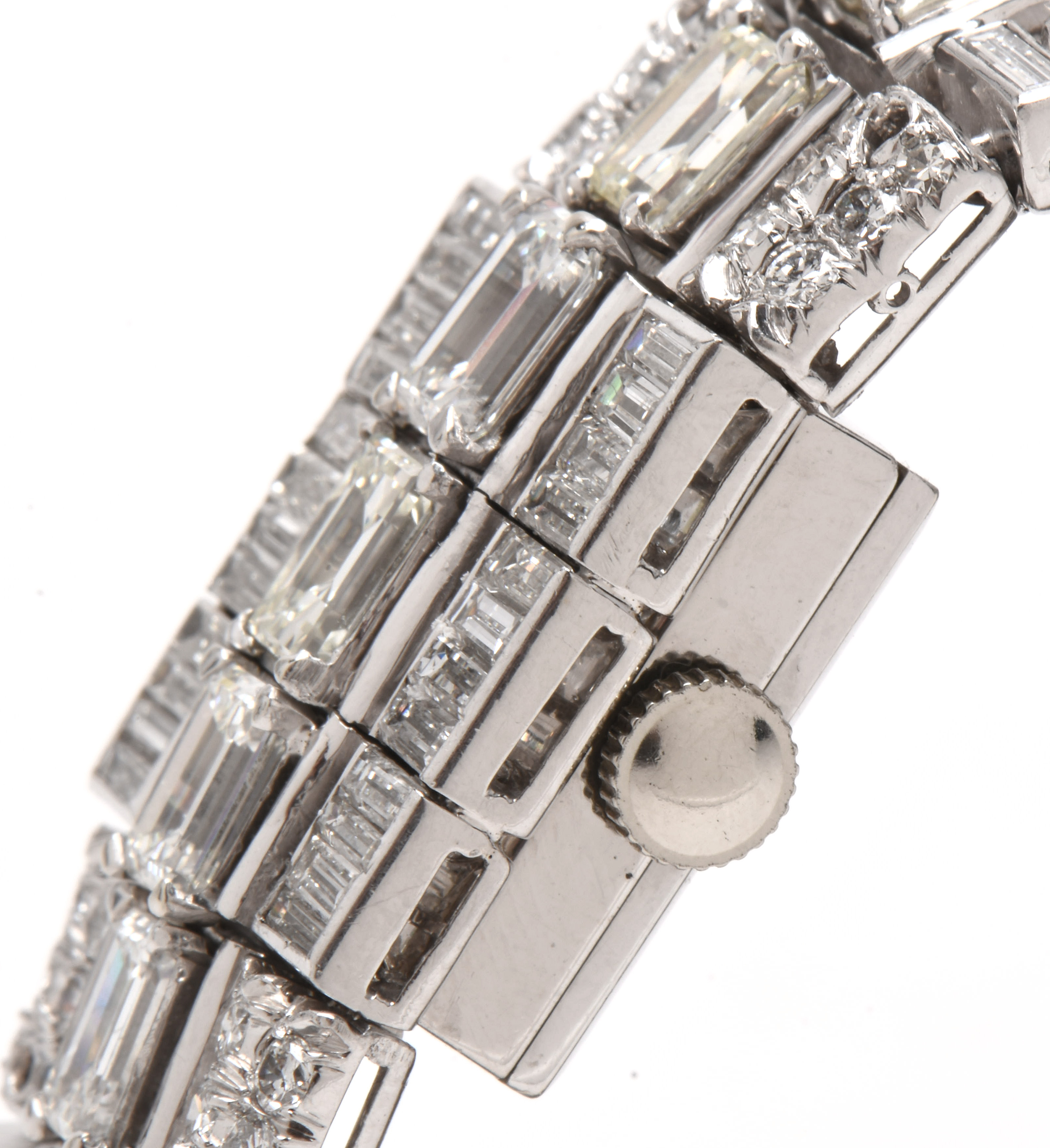 Vintage 14K White Gold and Platinum 23.33 CTW Diamond Watch Bracelet