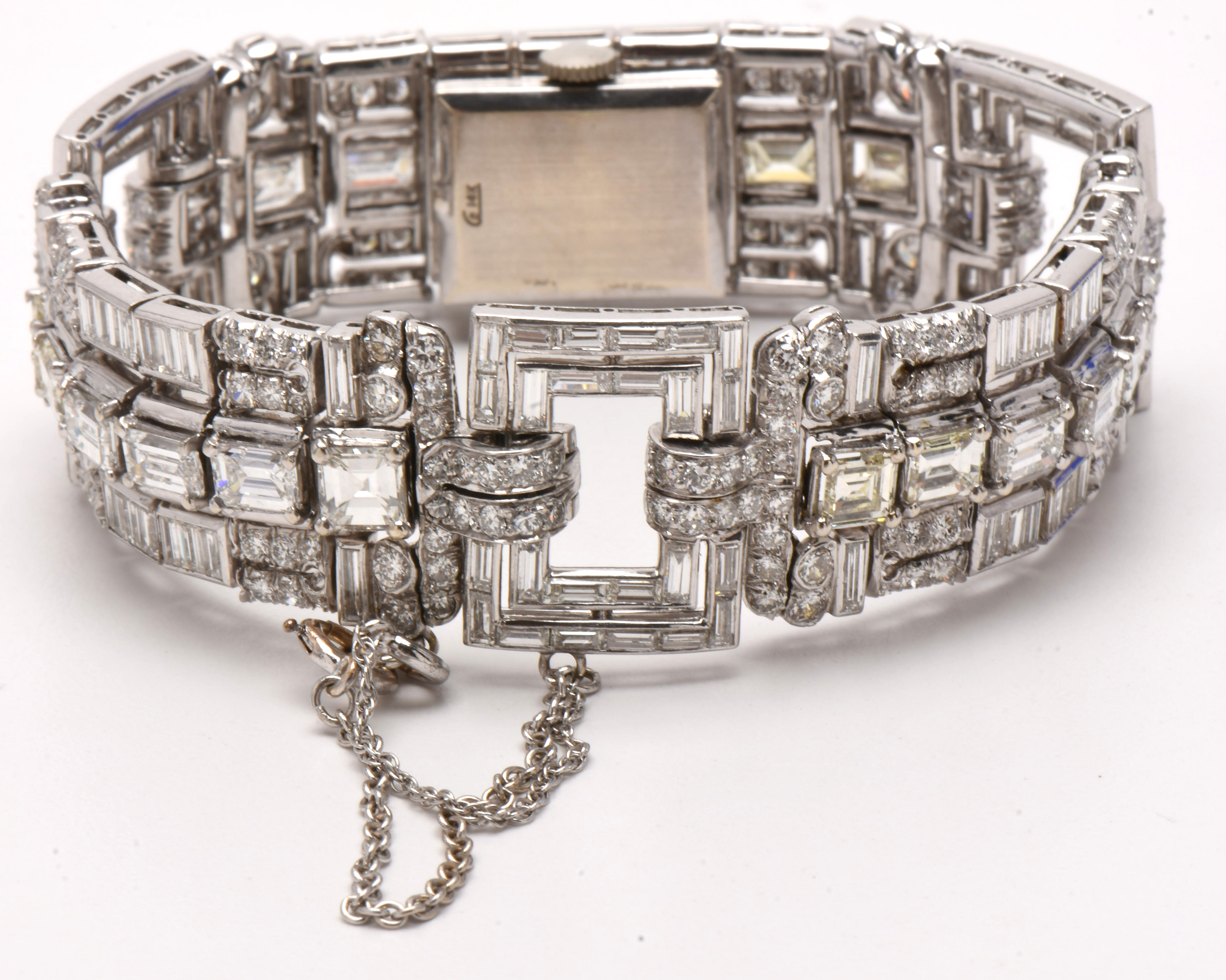 Vintage 14K White Gold and Platinum 23.33 CTW Diamond Watch Bracelet