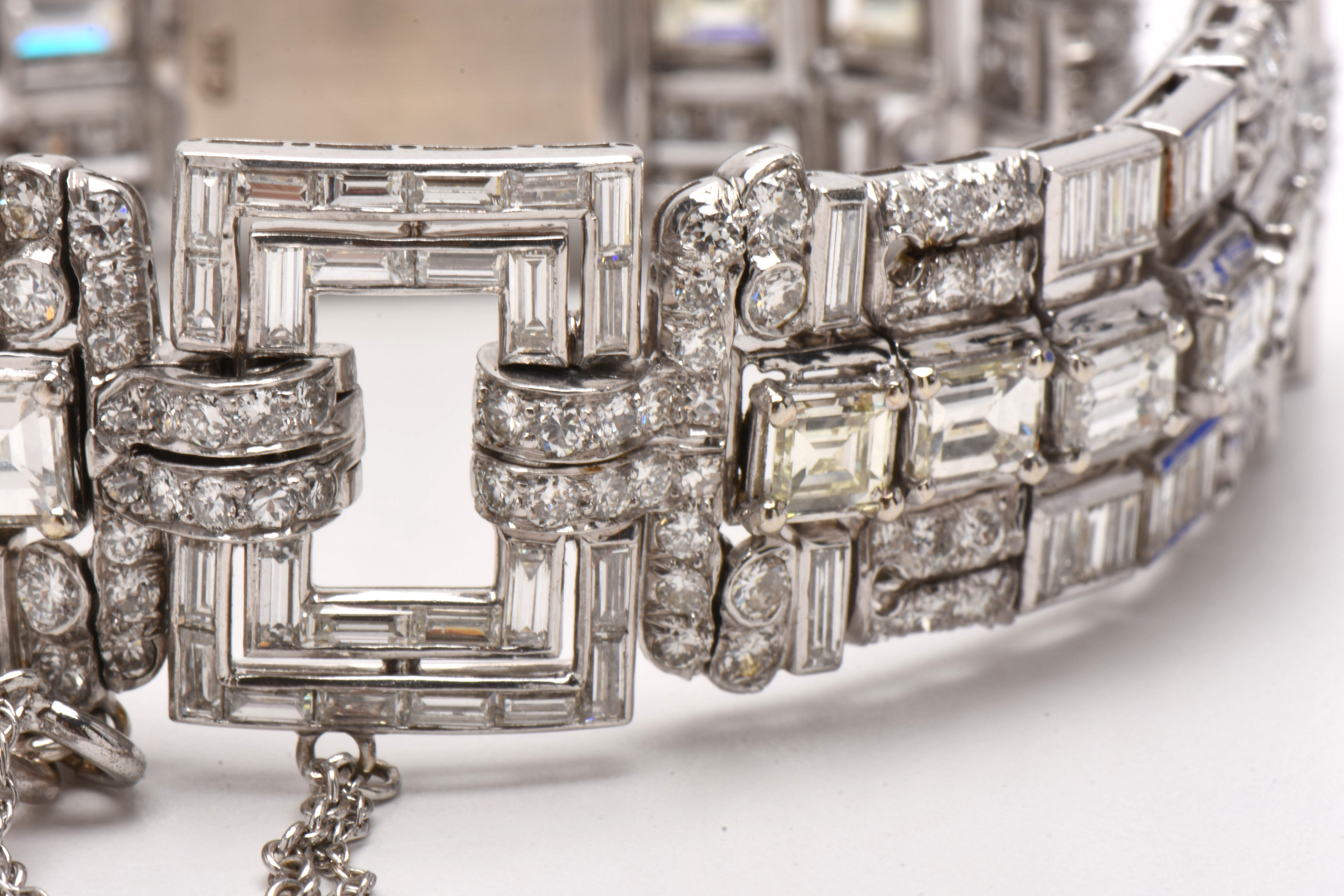 Vintage 14K White Gold and Platinum 23.33 CTW Diamond Watch Bracelet