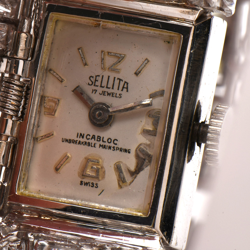 Vintage 14K White Gold and Platinum 23.33 CTW Diamond Watch Bracelet