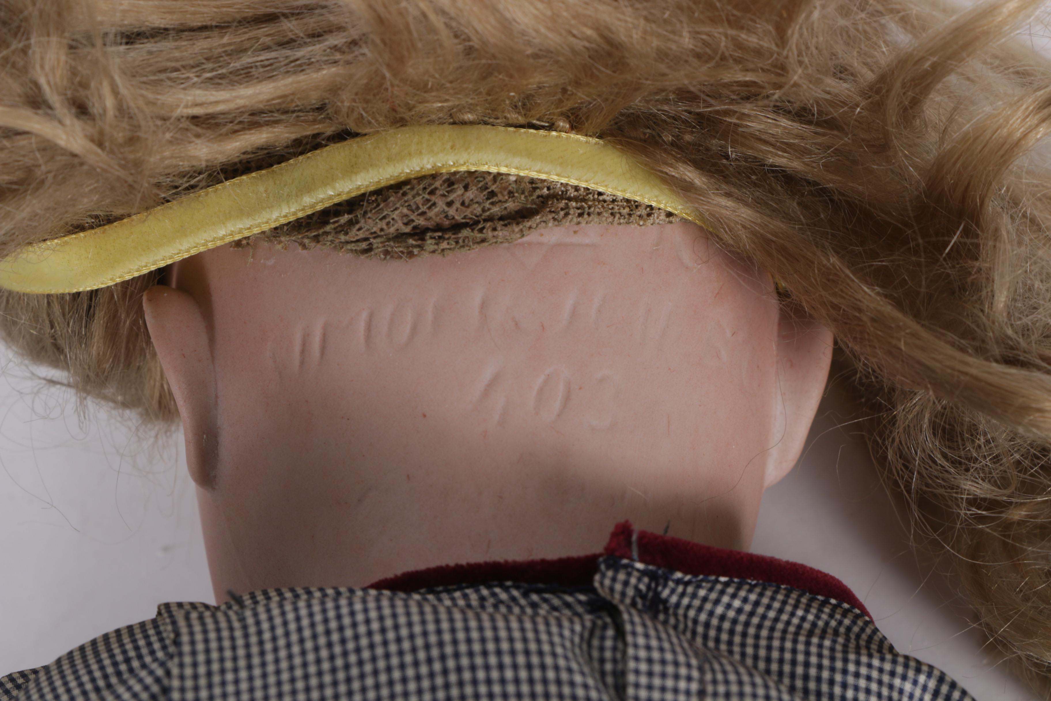 Antique German Bisque and Composition Doll with China Head Dolls and Accessories