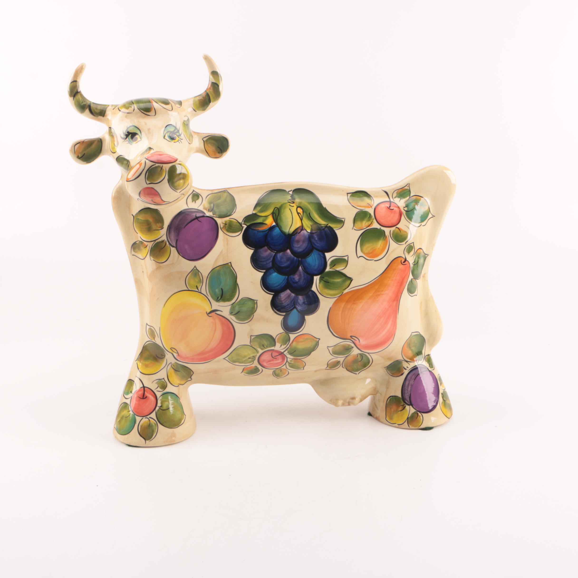 Turov Hand-Painted Ceramic Cow Statue