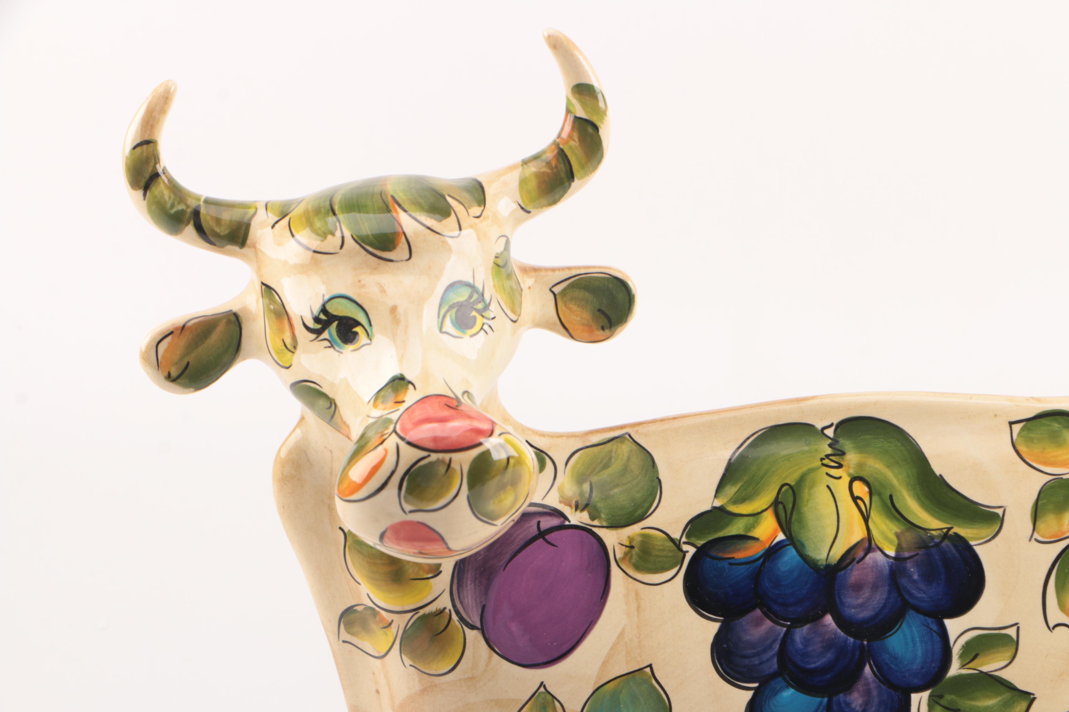 Turov Hand-Painted Ceramic Cow Statue