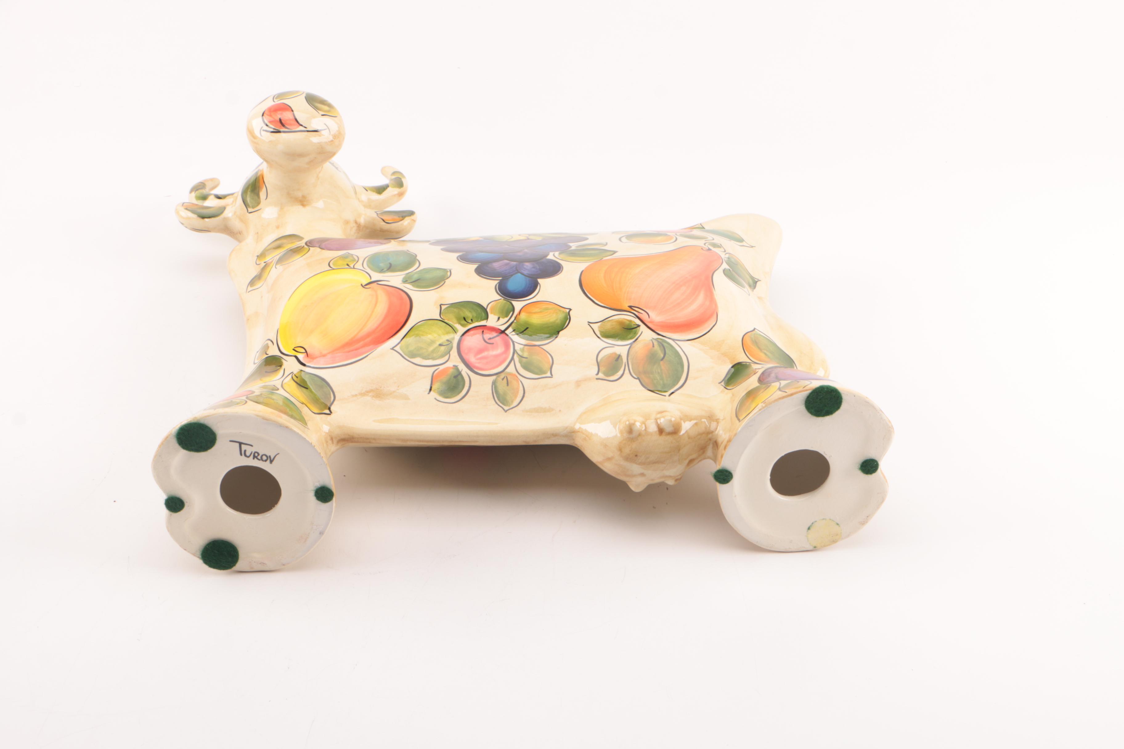 Turov Hand-Painted Ceramic Cow Statue