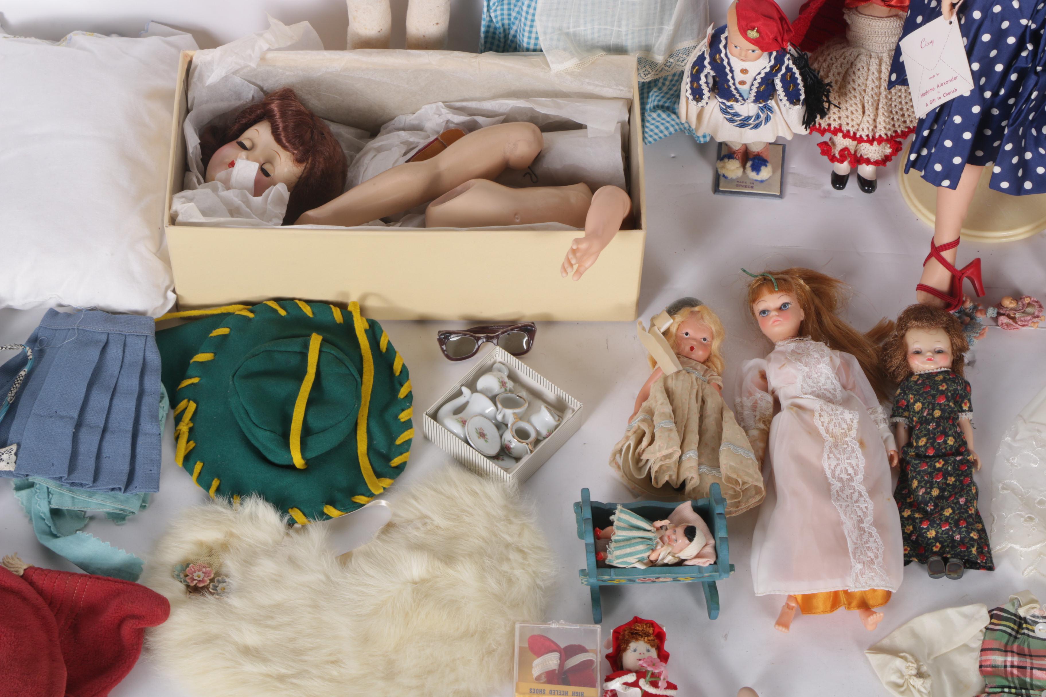 1950s Madame Alexander "Cissy" Doll with Vintage Dolls and Accessories