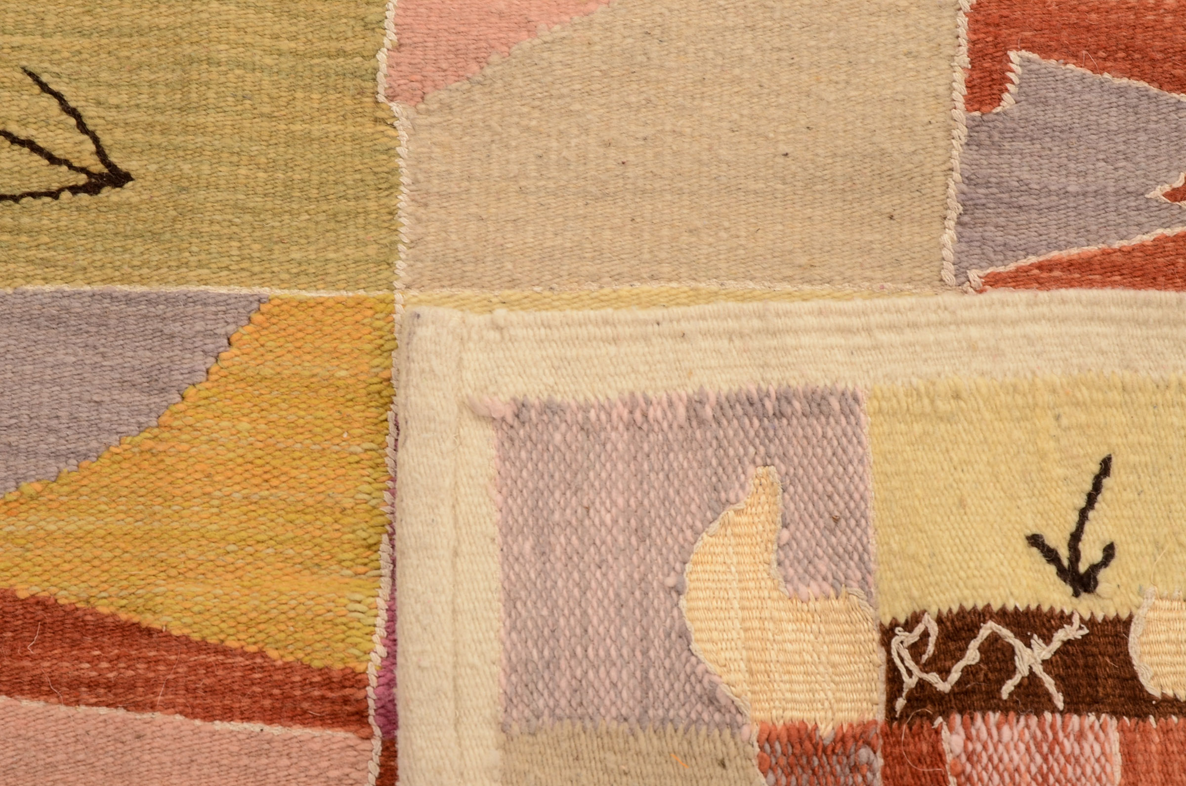 Mid-Century Signed Wool Abstract Tapestry by Saul Borisov