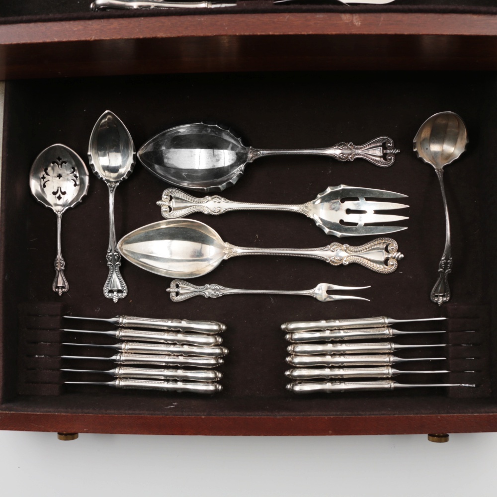 Towle Sterling Silver Service for Twelve in "Old Colonial" Pattern