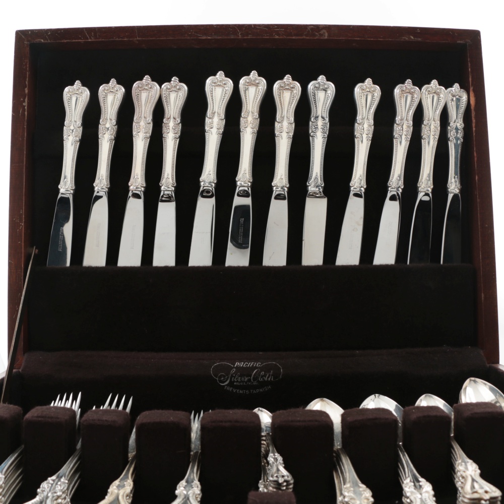 Towle Sterling Silver Service for Twelve in "Old Colonial" Pattern