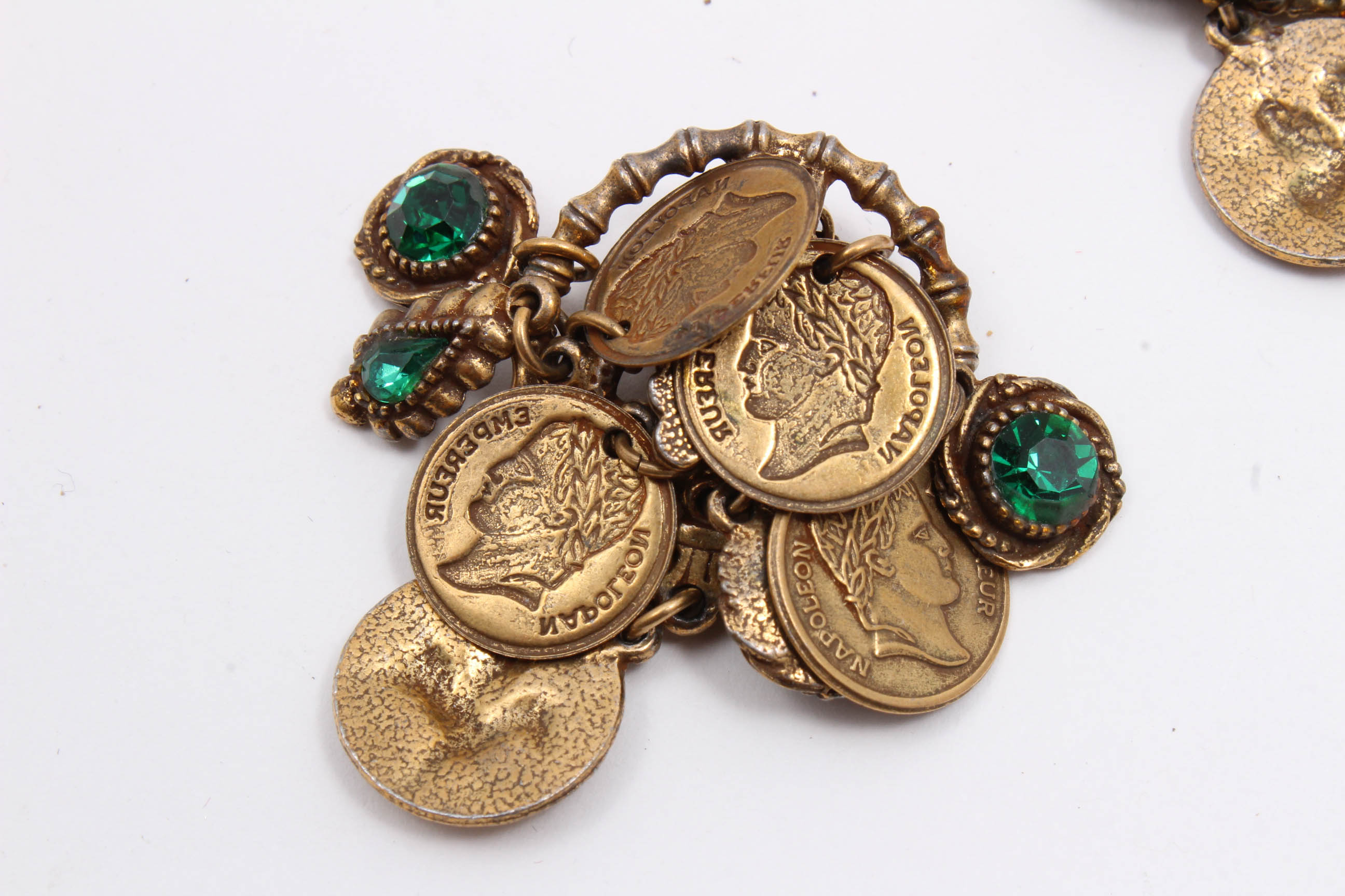 Vintage German-Made Gold Tone Charm Bracelet and Earrings