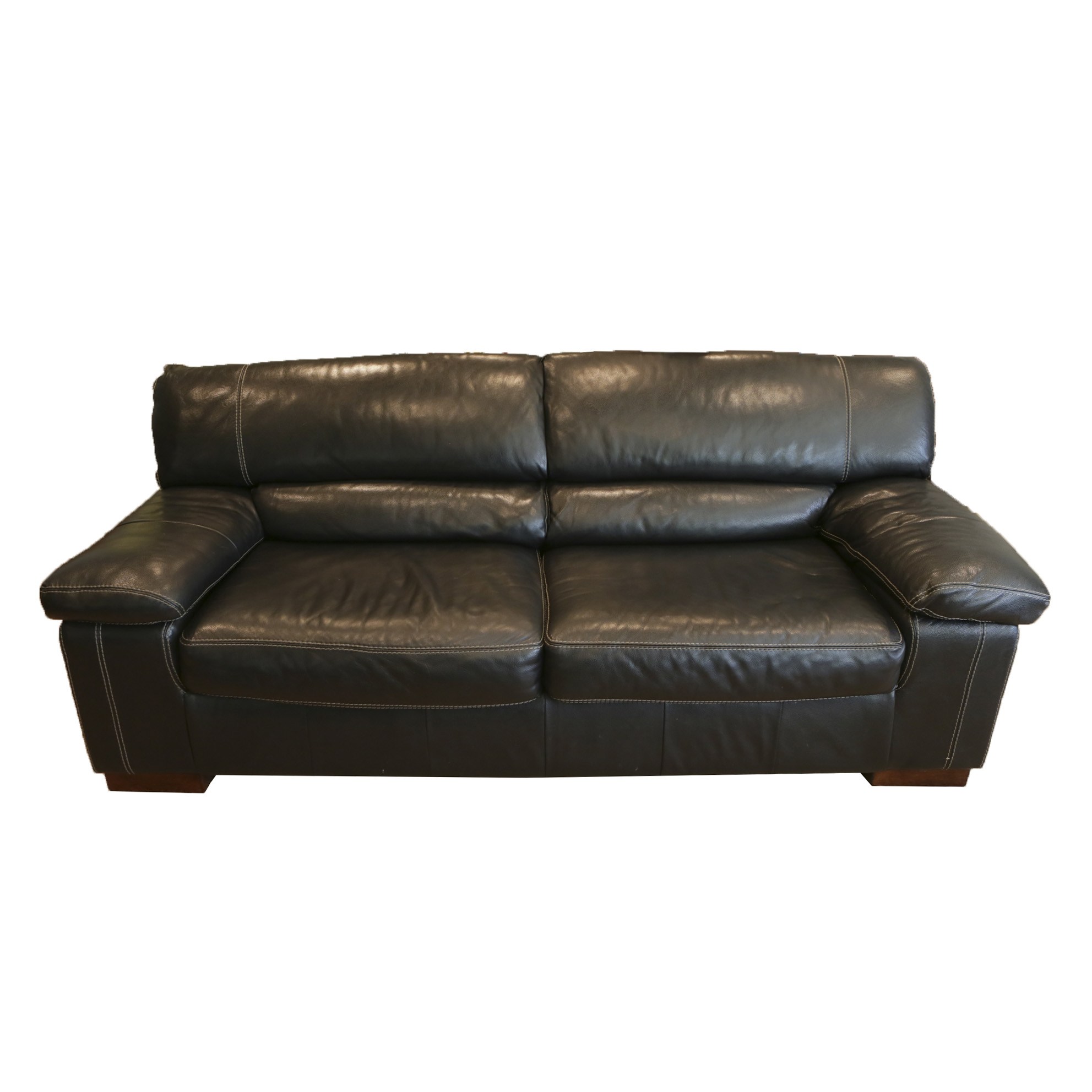 Leather Two Cushion Sofa
