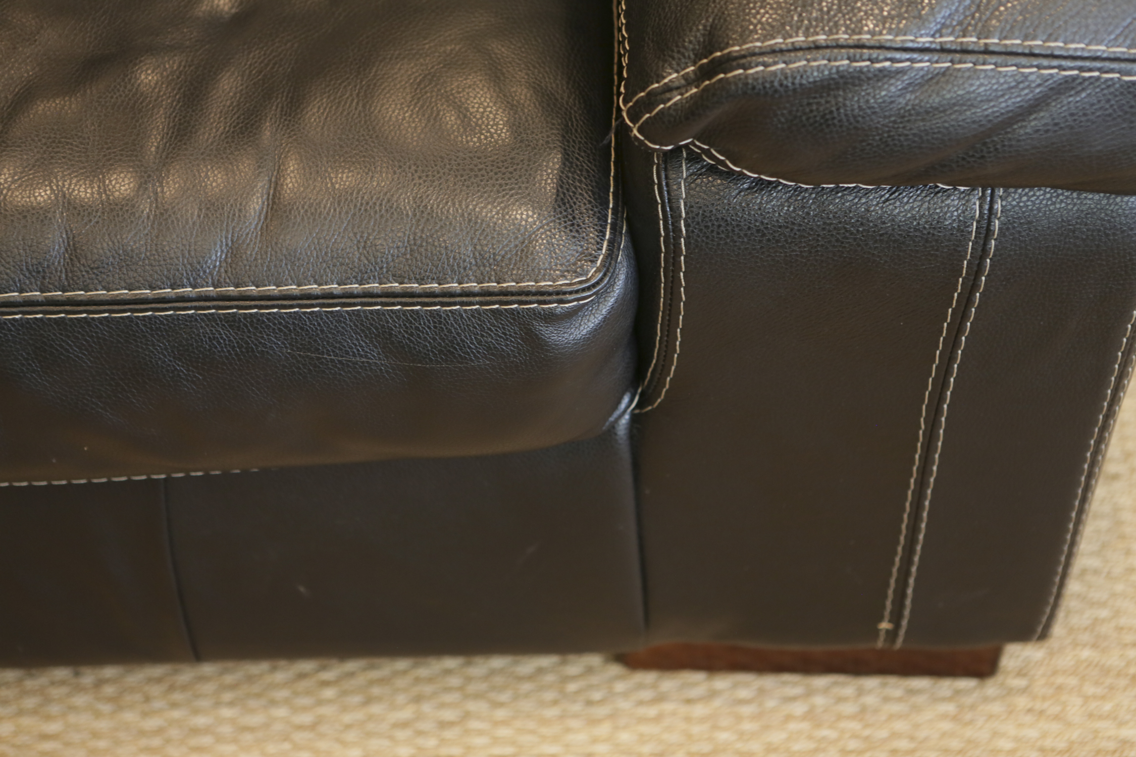 Leather Two Cushion Sofa