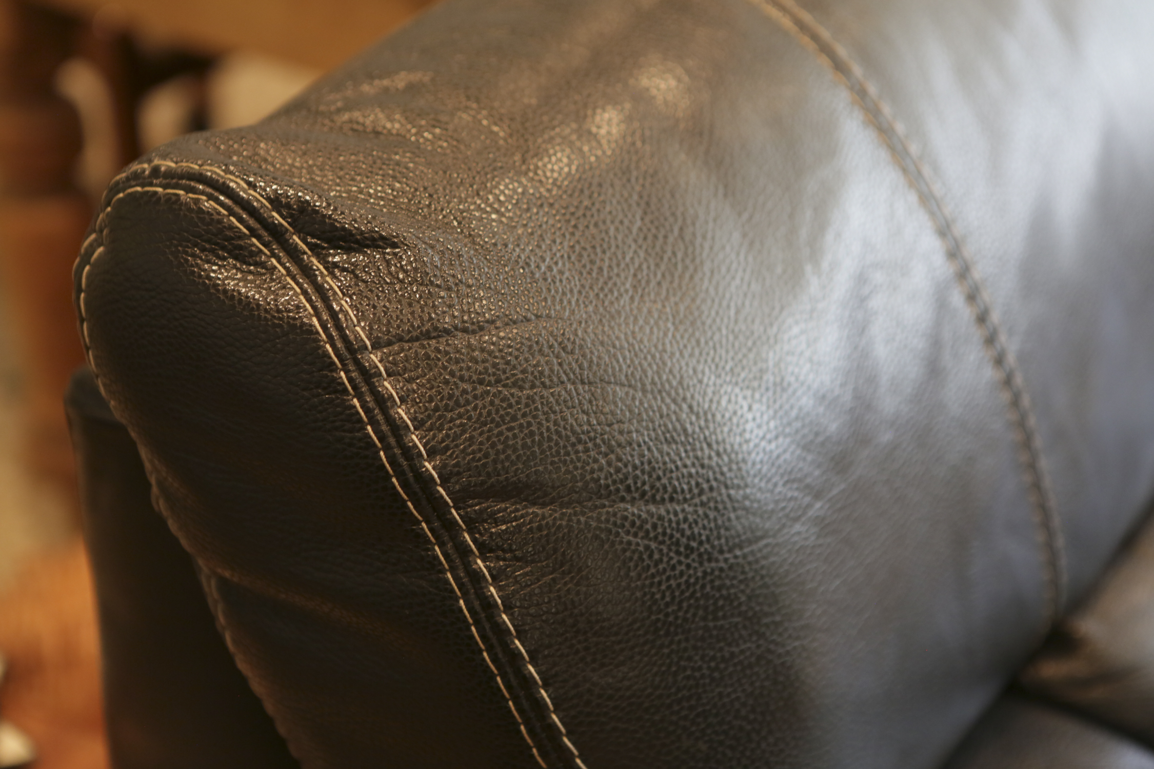 Leather Two Cushion Sofa