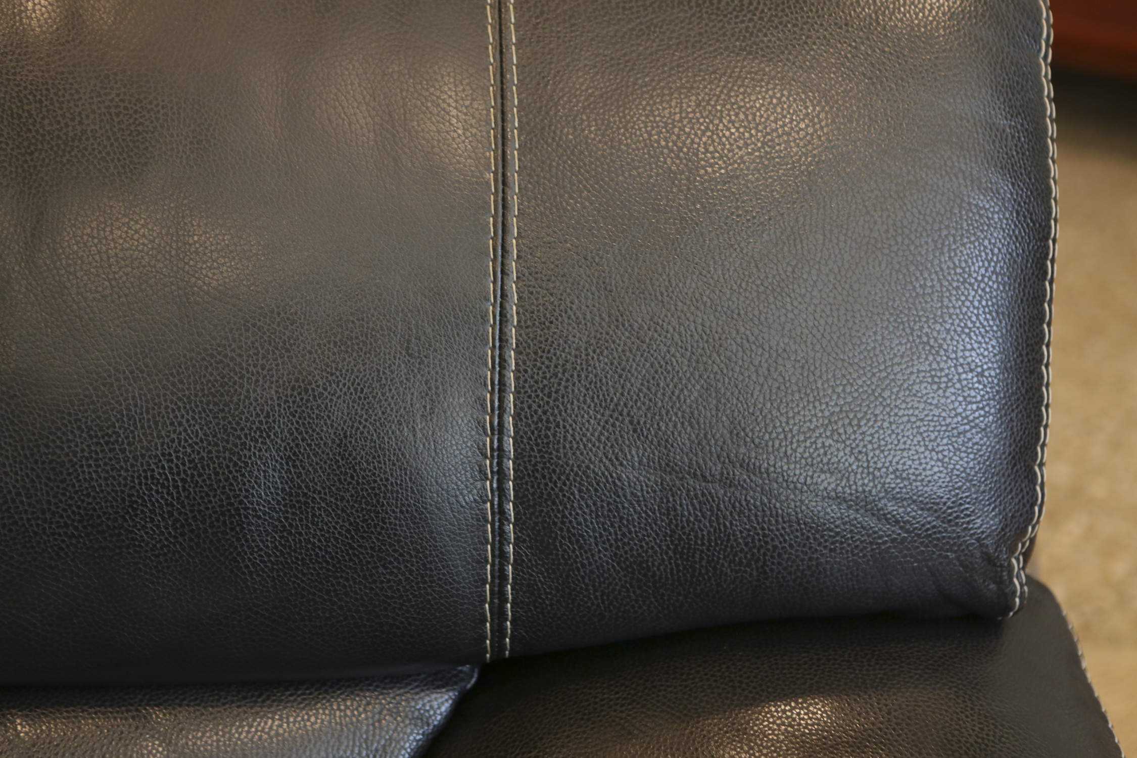 Leather Two Cushion Sofa