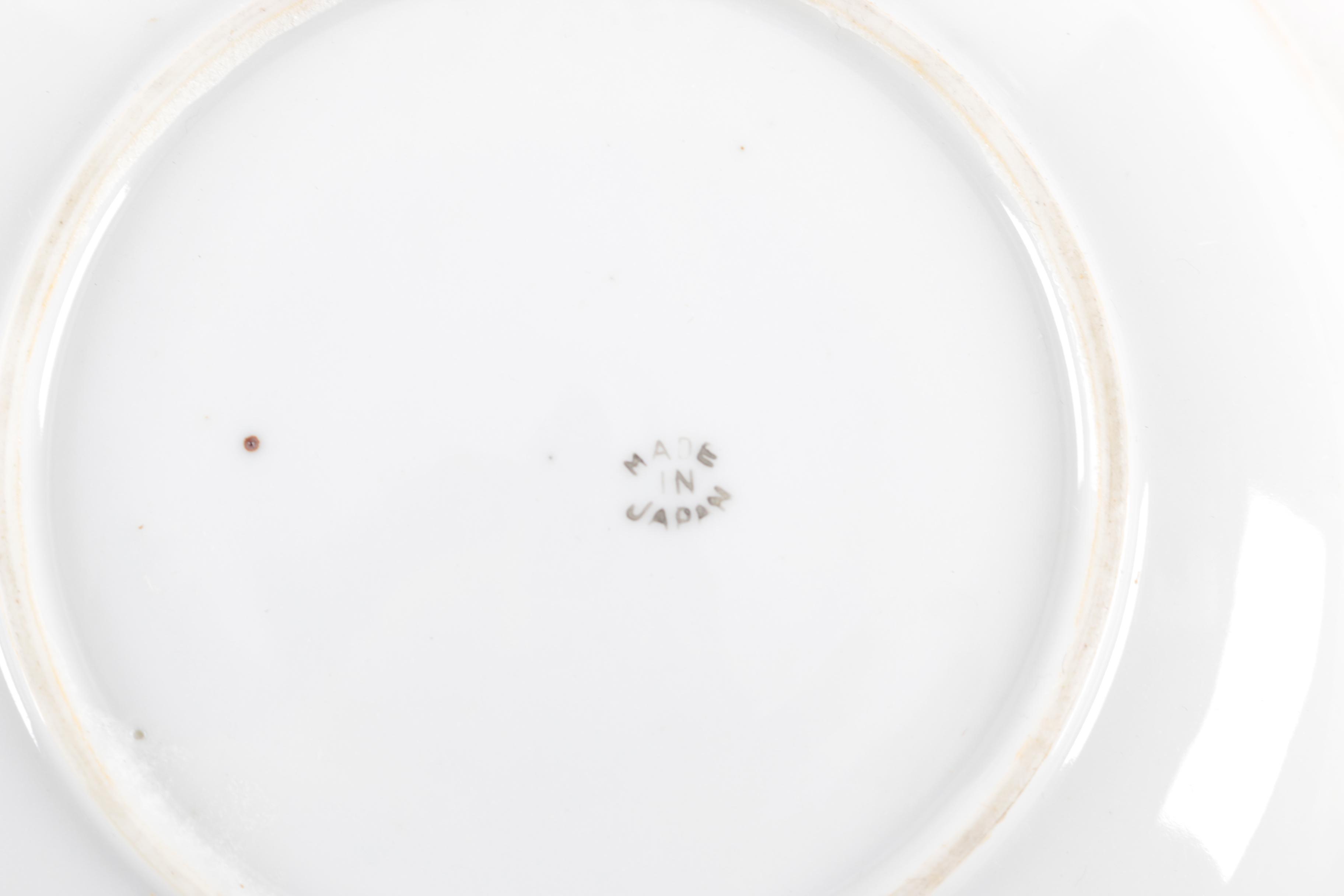 Vintage Japanese Hand Painted Lustre Shoe Figurines and Plates