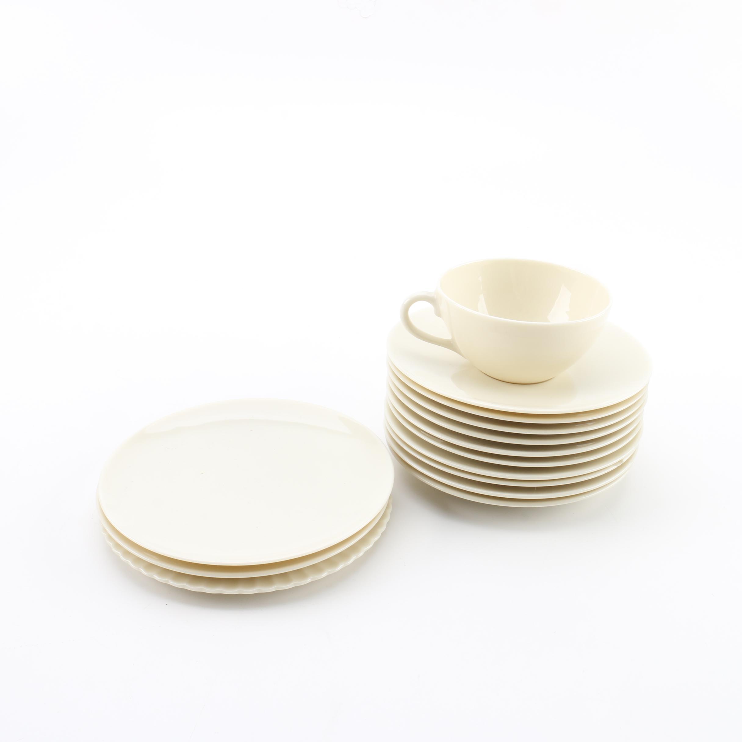 Lenox Ivory Porcelain Tableware Including "Temple Off White" Dessert Plate