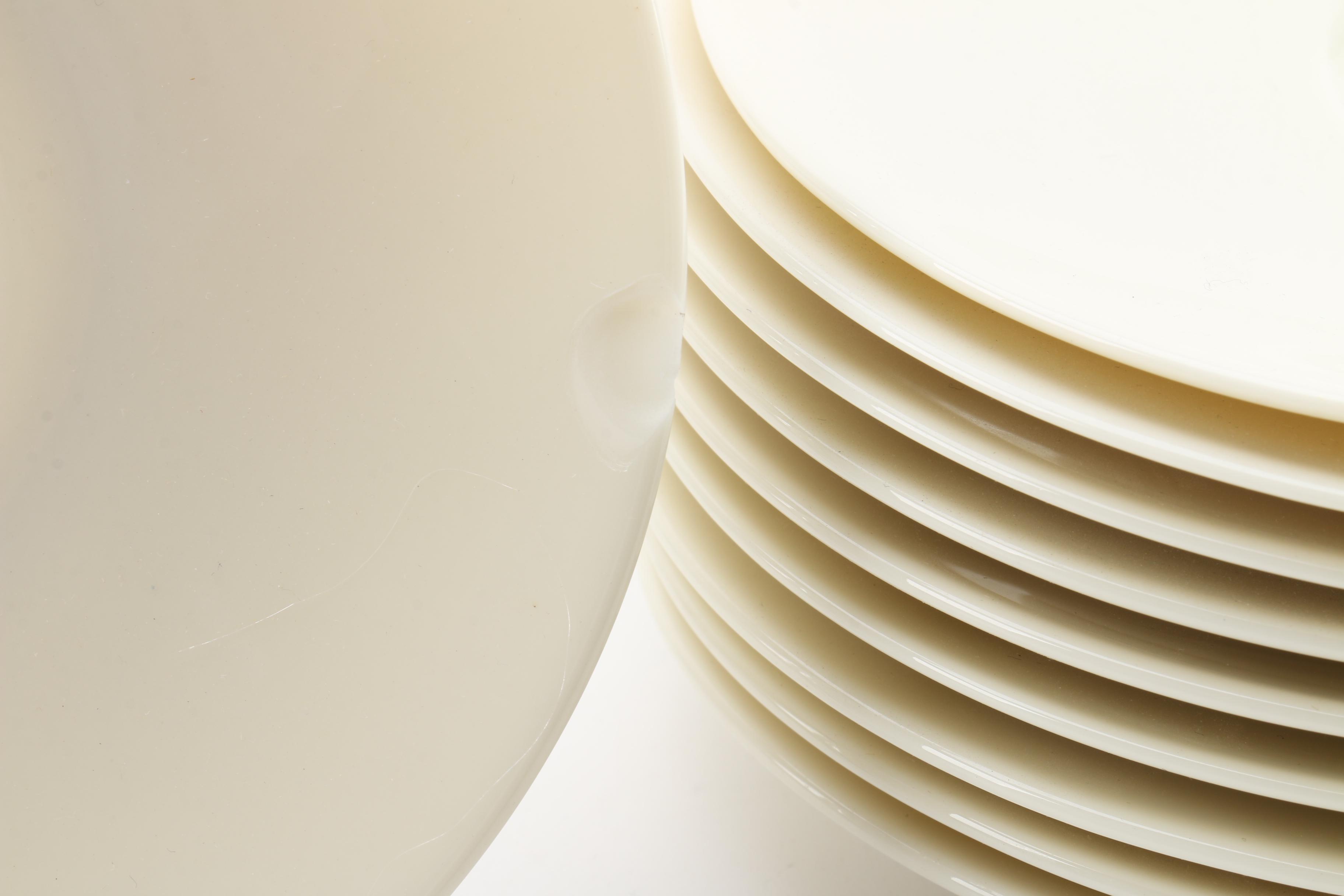 Lenox Ivory Porcelain Tableware Including "Temple Off White" Dessert Plate