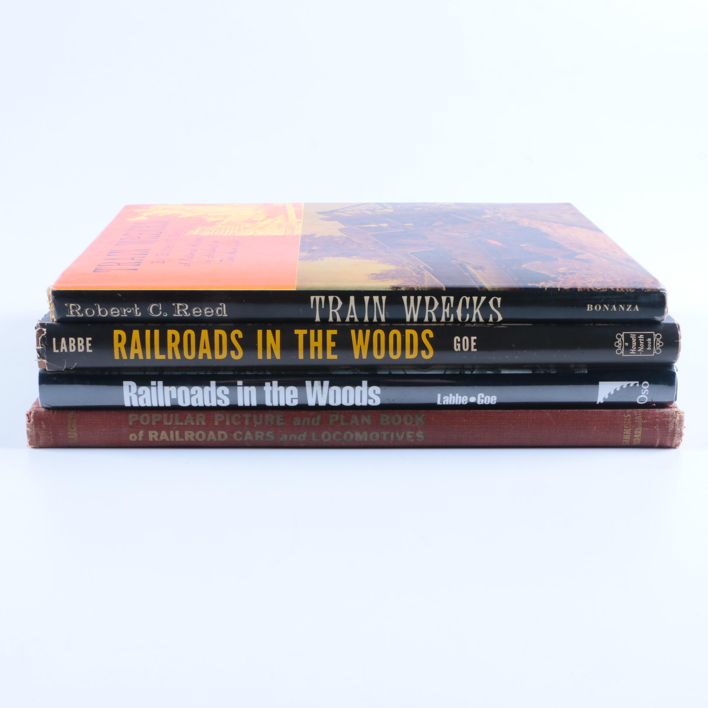 Assorted Hardcover Books on Trains including "Train Wrecks"