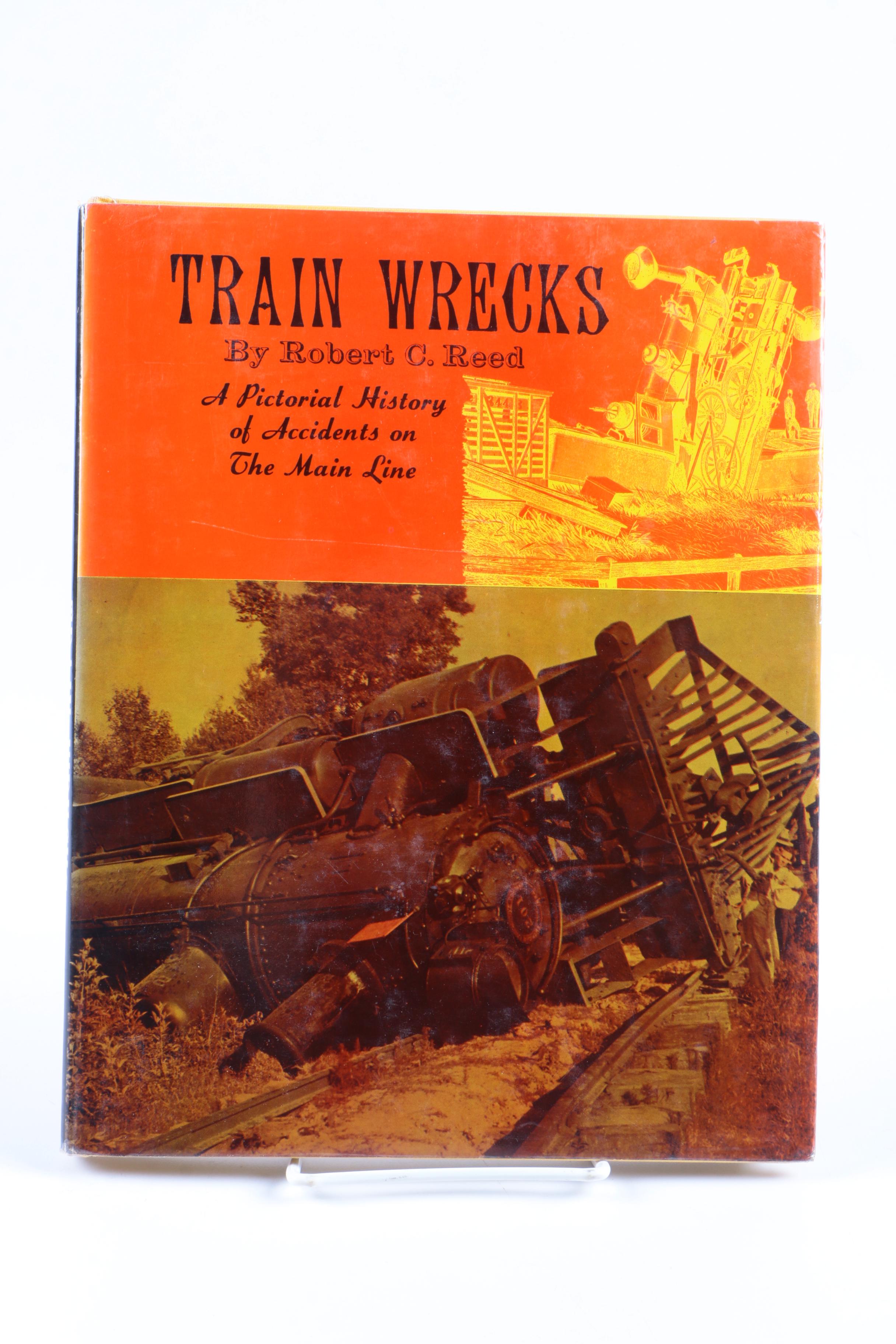 Assorted Hardcover Books on Trains including "Train Wrecks"