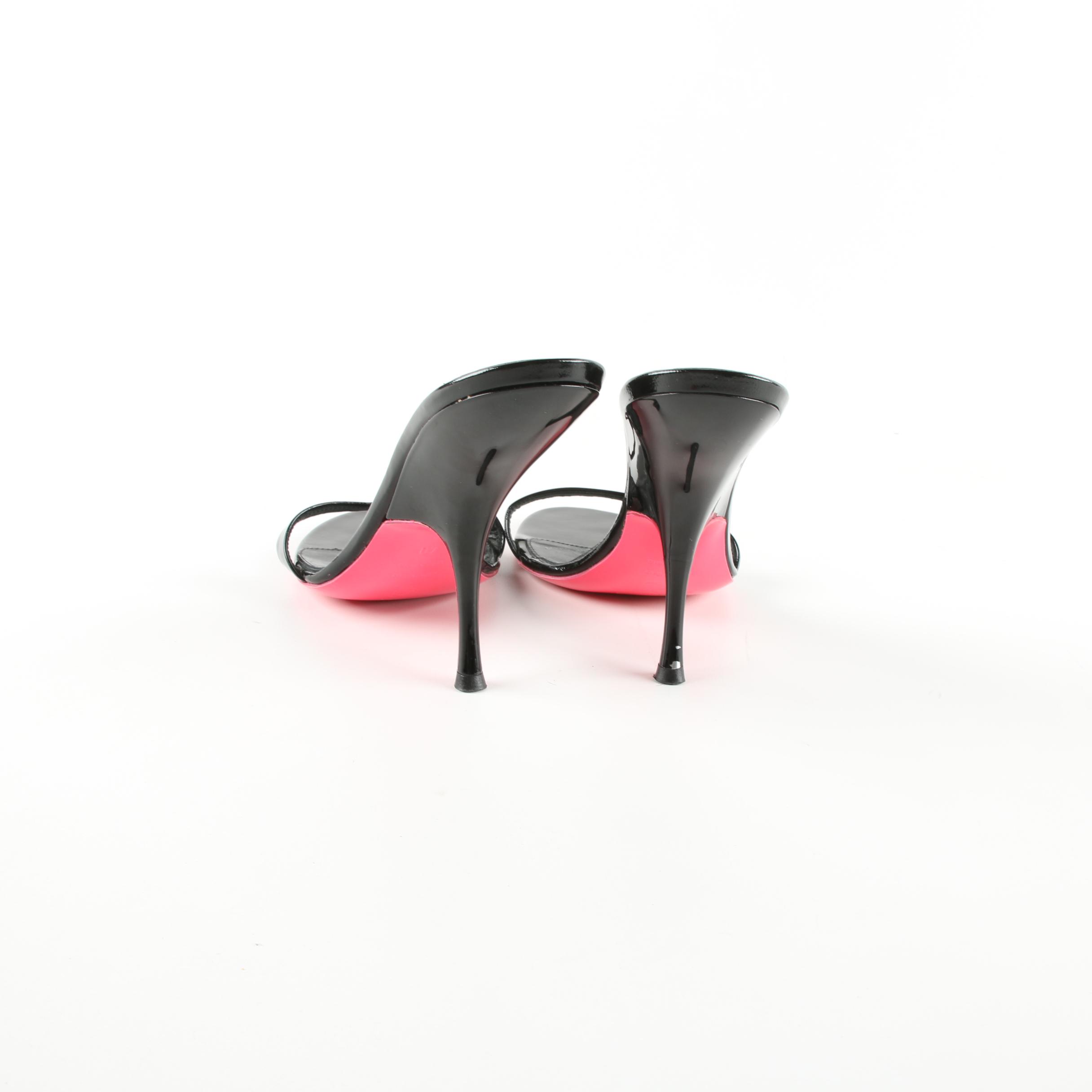 Alexander McQueen Black Patent Leather and Pink Heels