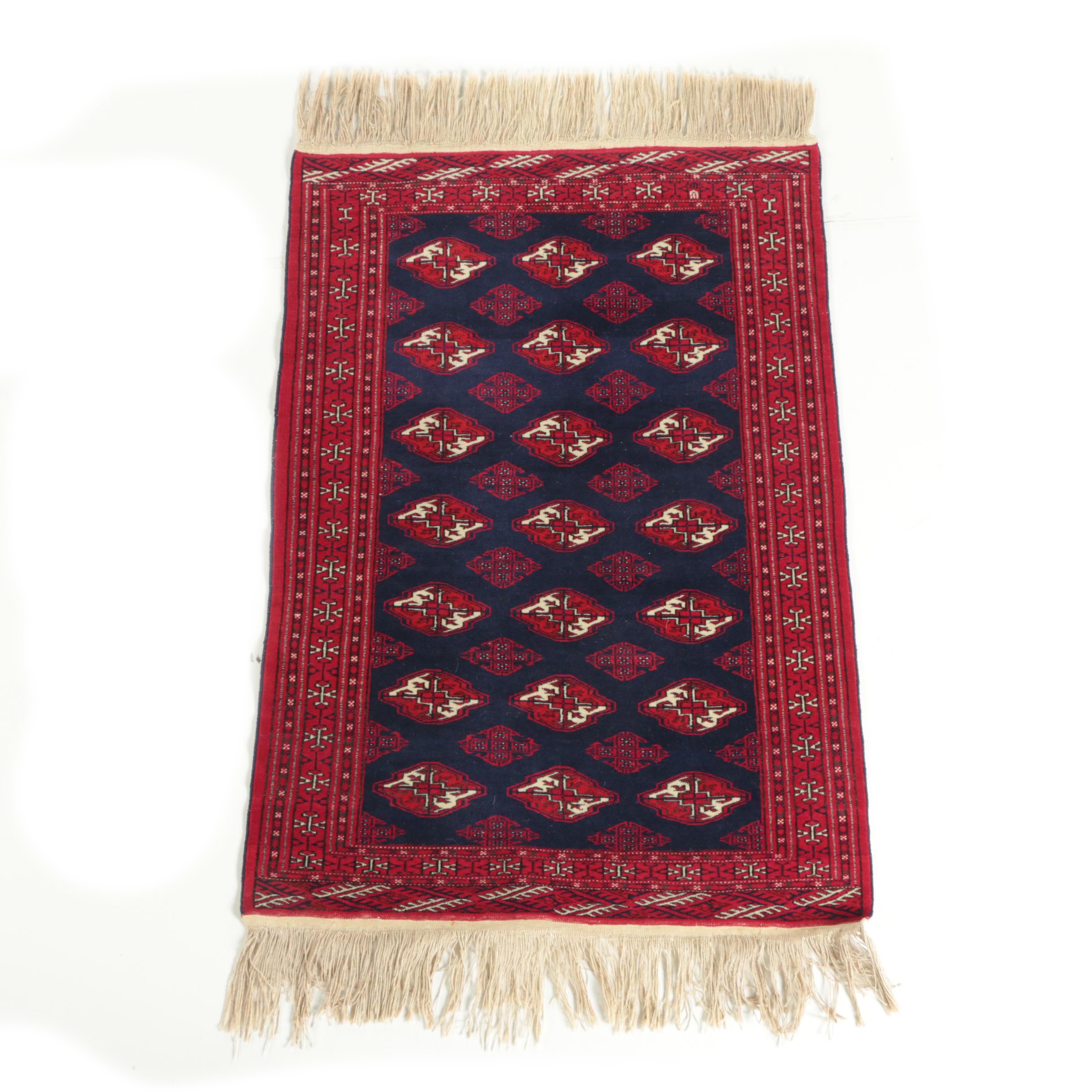 Hand-Knotted Bokhara Wool Accent Rug