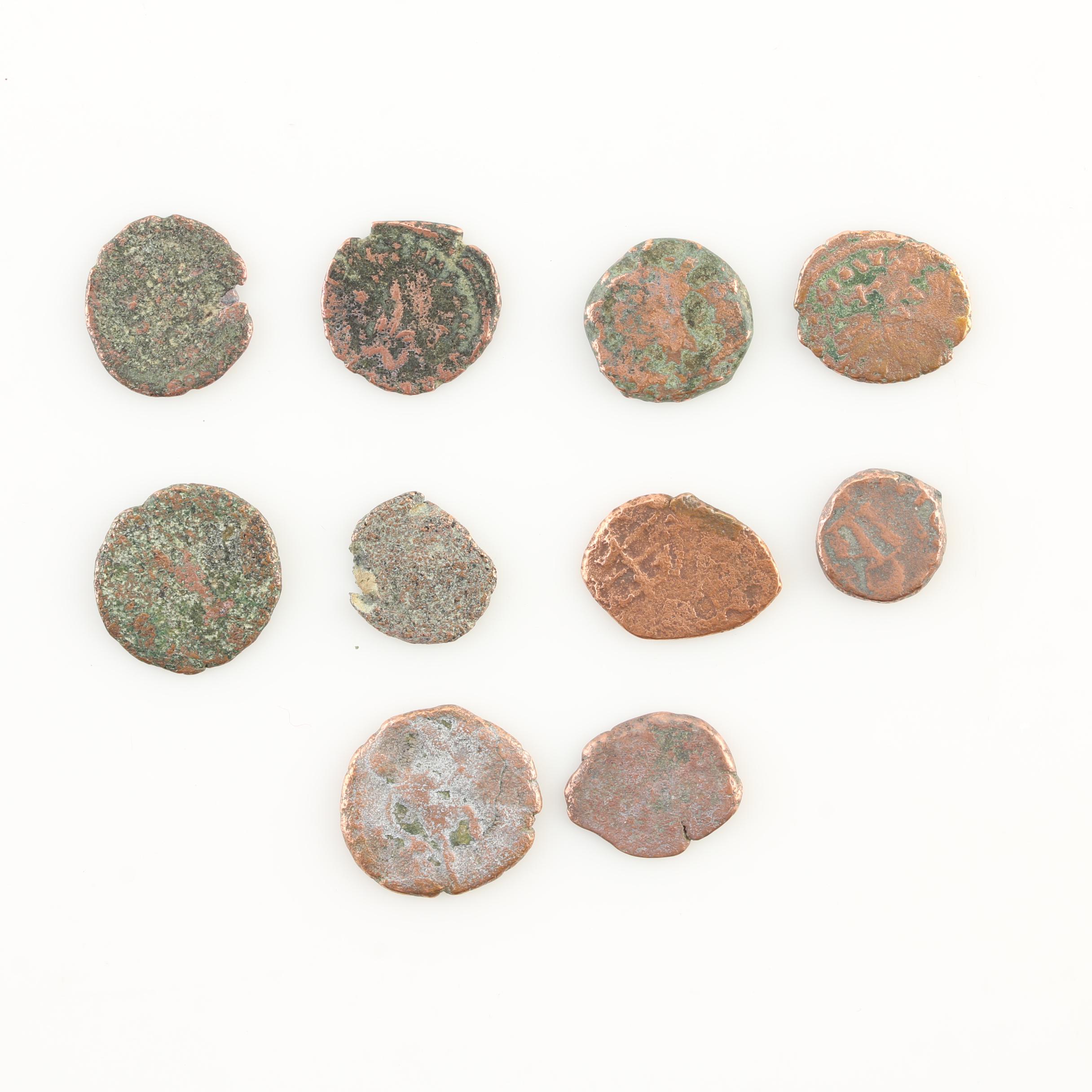 Ten Ancient Roman Imperial Bronze AE4 Coins