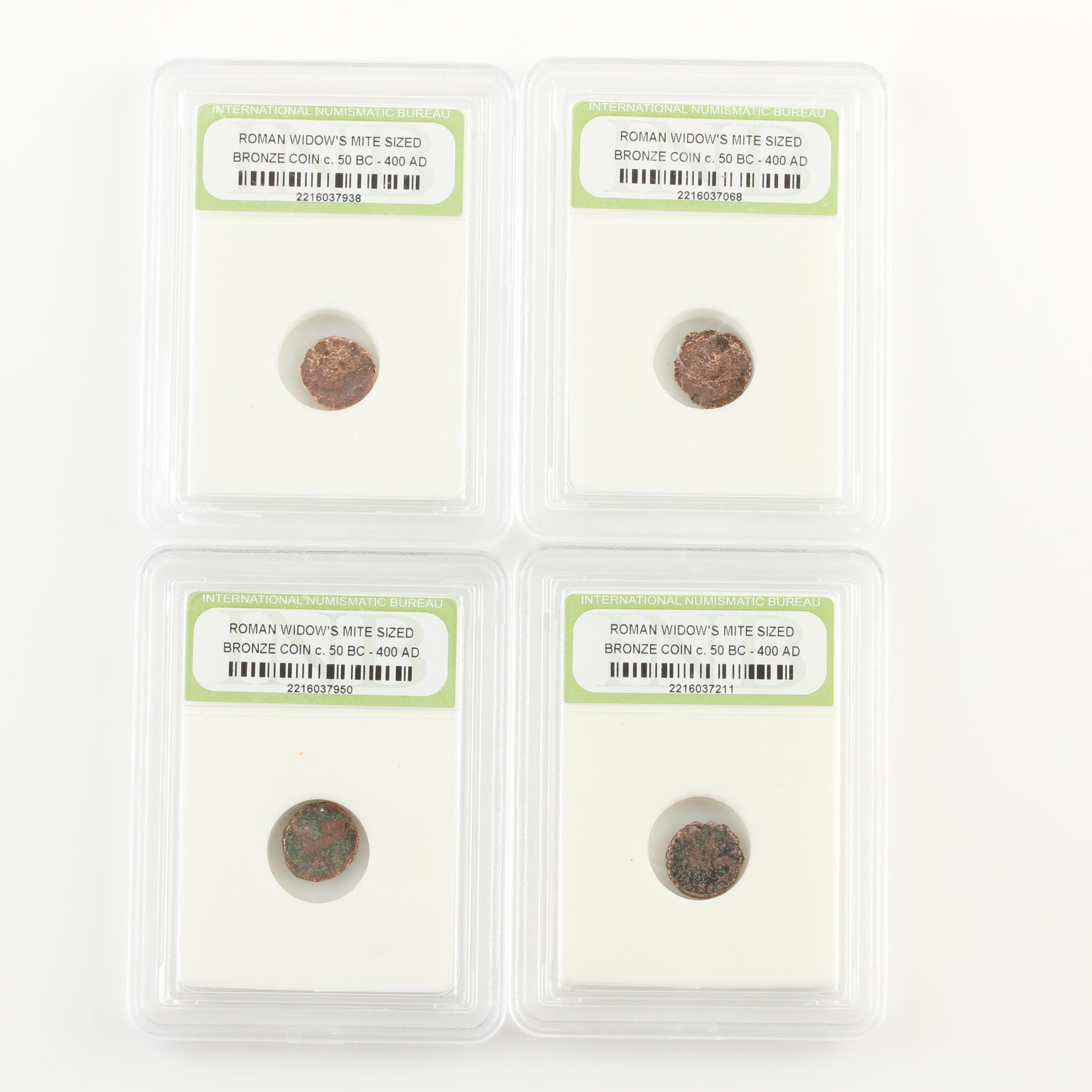 Four Ancient Roman Imperial Bronze AE4 Coins