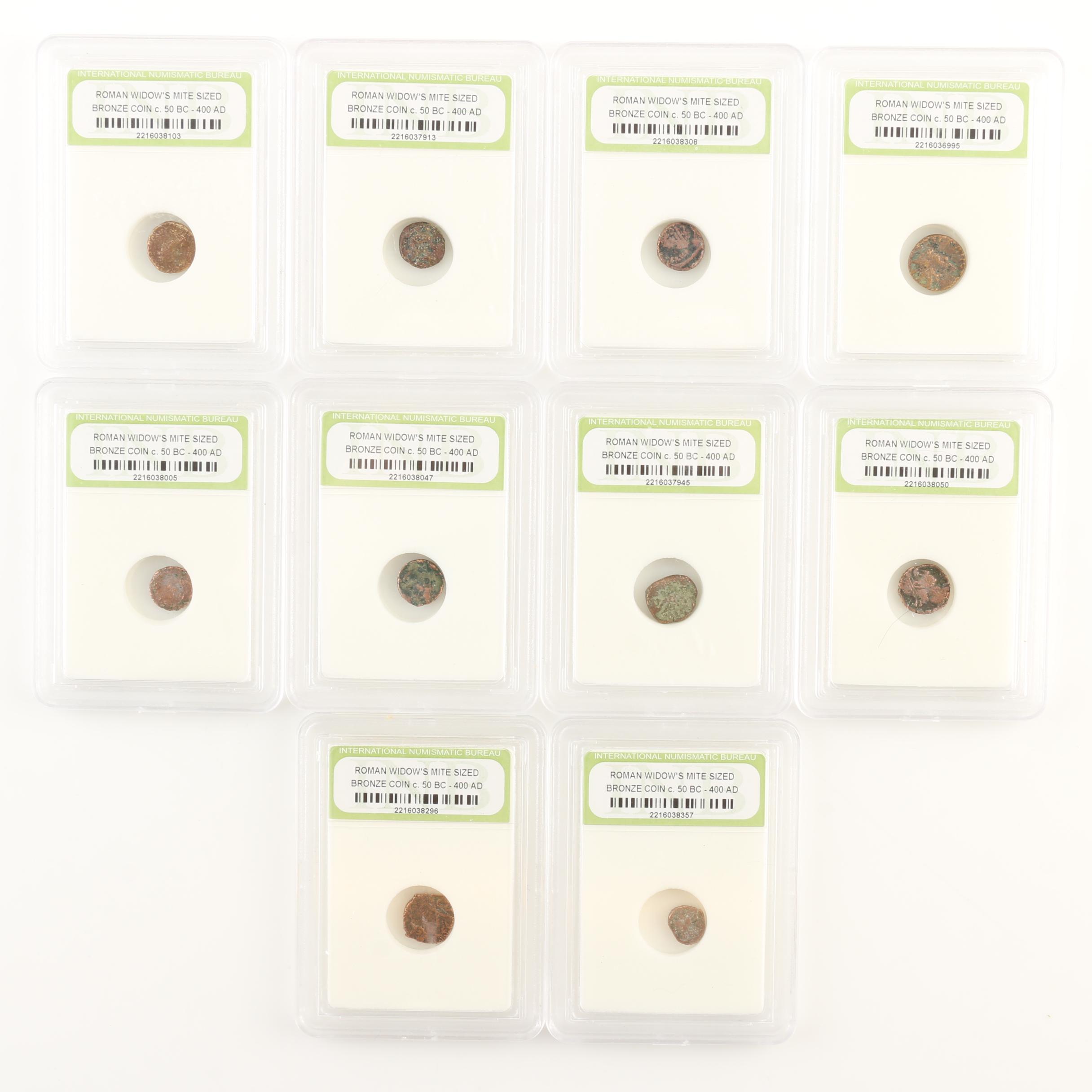 Ten Ancient Roman Imperial Bronze AE4 Coins