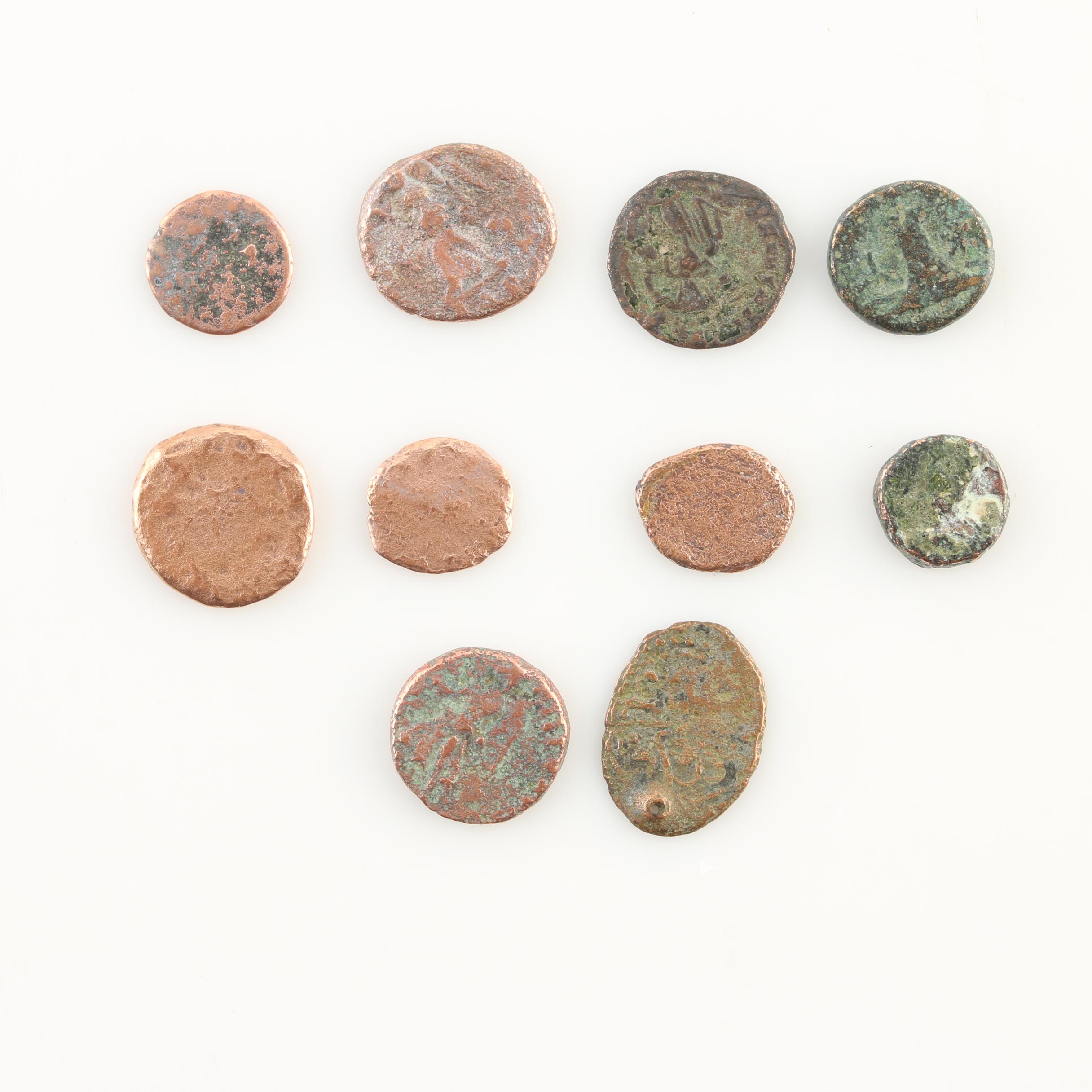 Ten Ancient Roman Imperial Bronze AE4 Coins