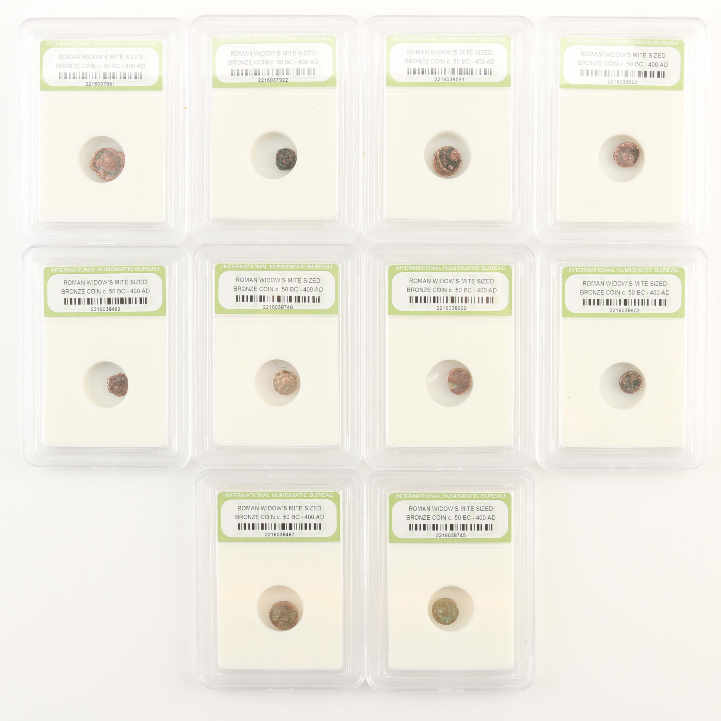 Ten Ancient Roman Imperial Bronze AE4 Coins