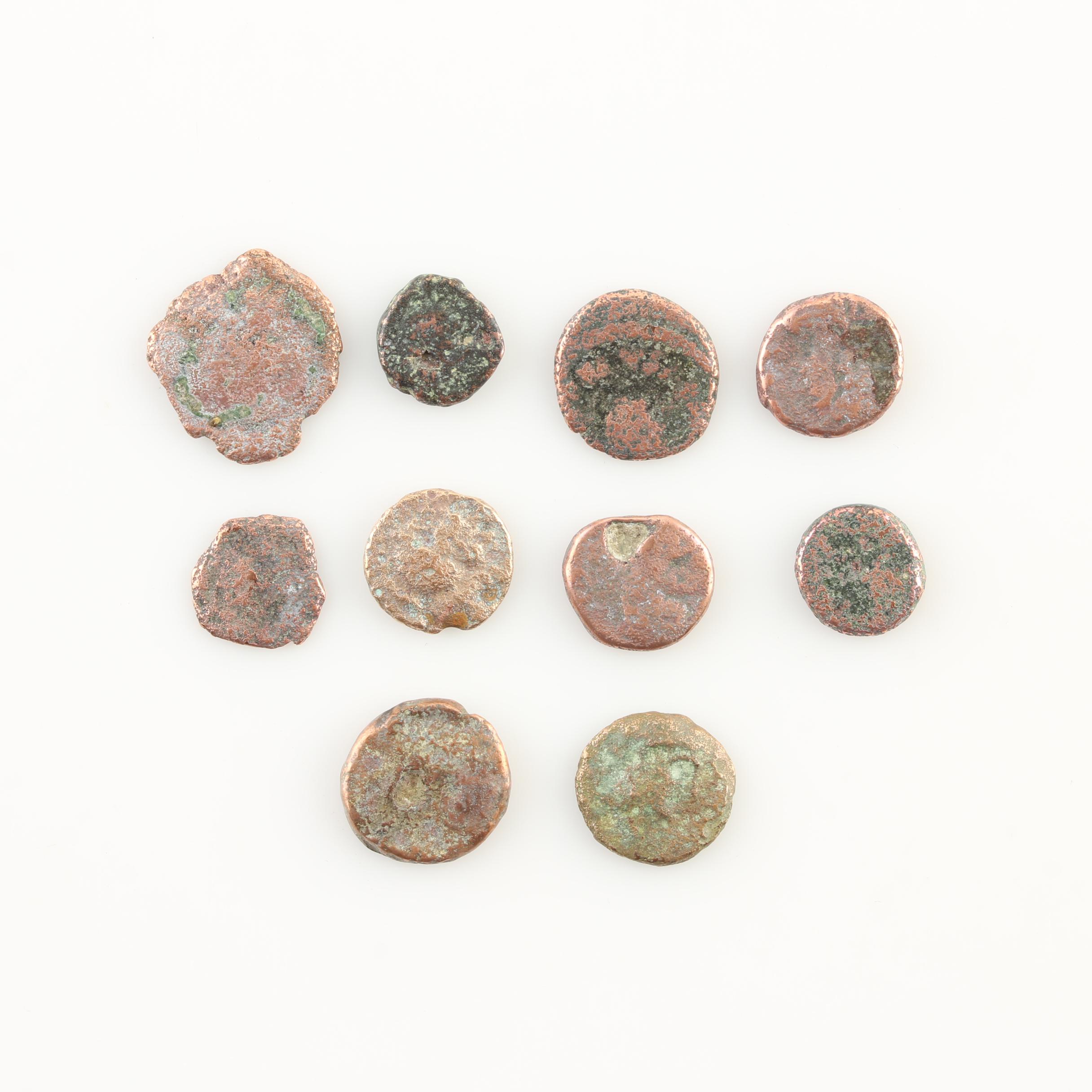 Ten Ancient Roman Imperial Bronze AE4 Coins