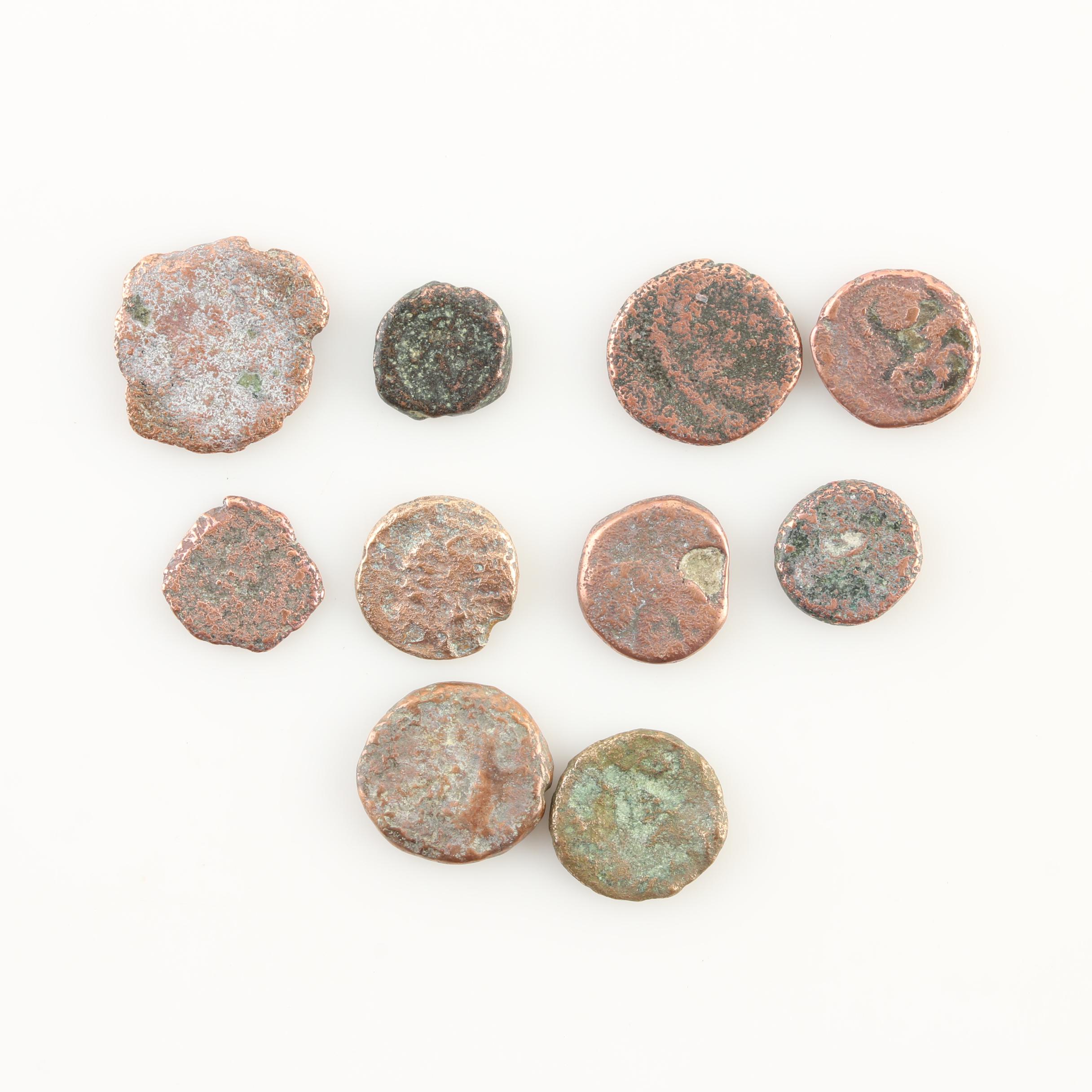 Ten Ancient Roman Imperial Bronze AE4 Coins