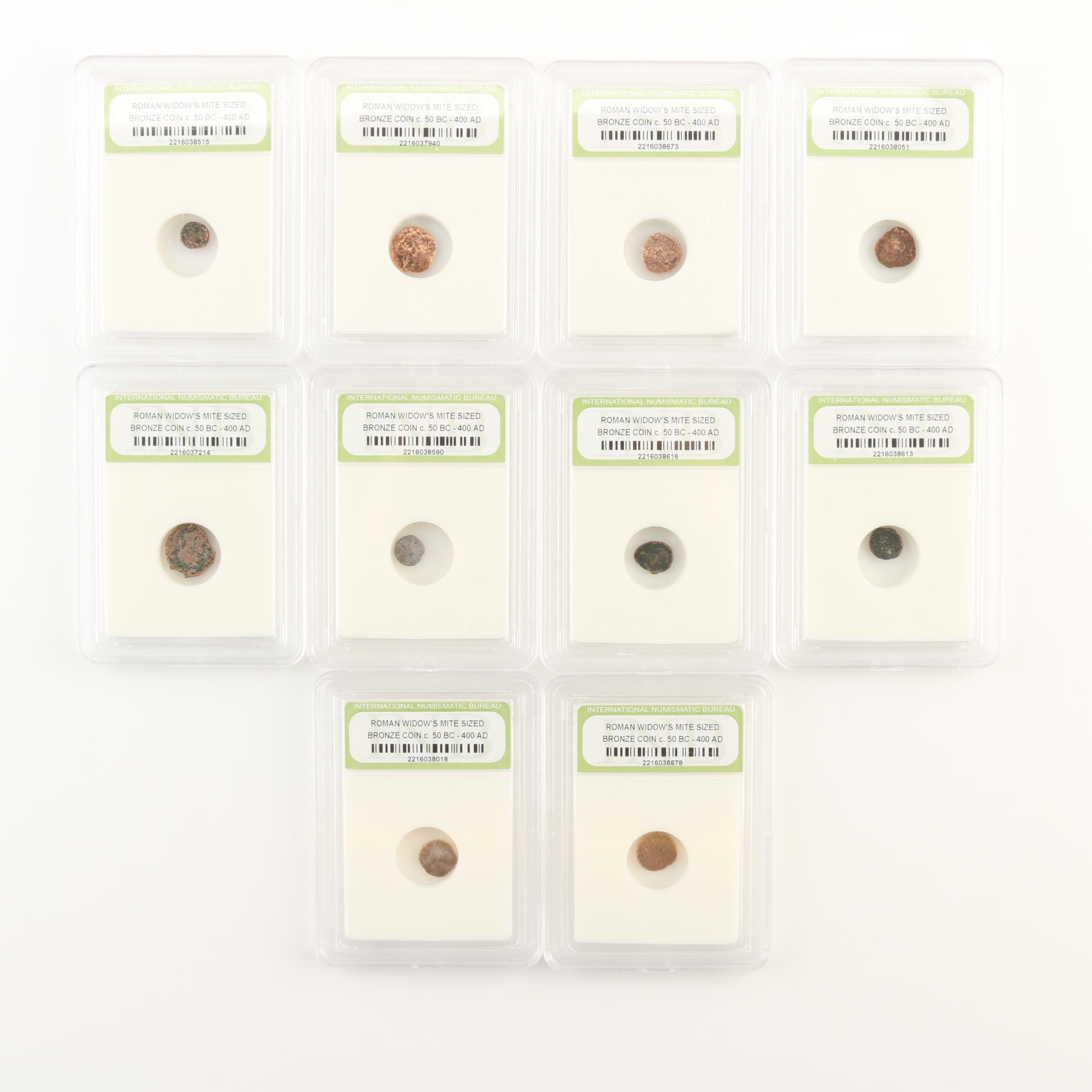 Ten Ancient Roman Imperial Bronze AE4 Coins