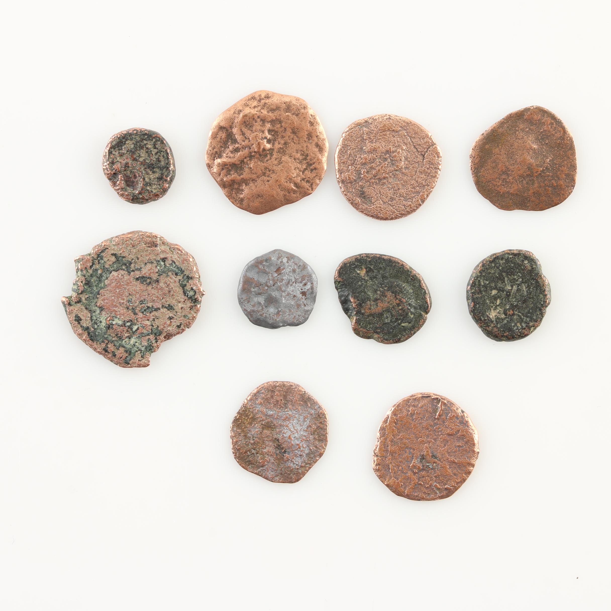 Ten Ancient Roman Imperial Bronze AE4 Coins