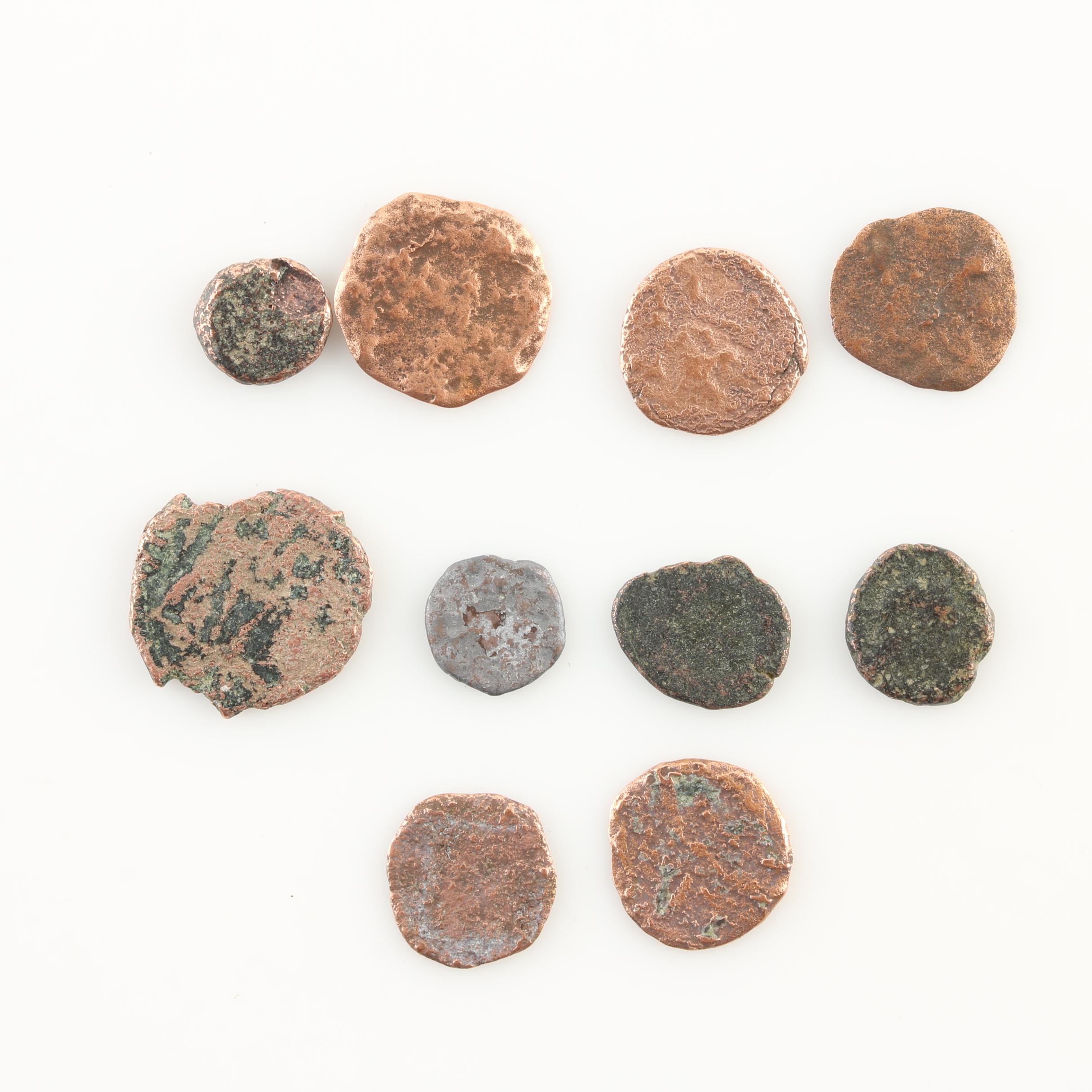 Ten Ancient Roman Imperial Bronze AE4 Coins