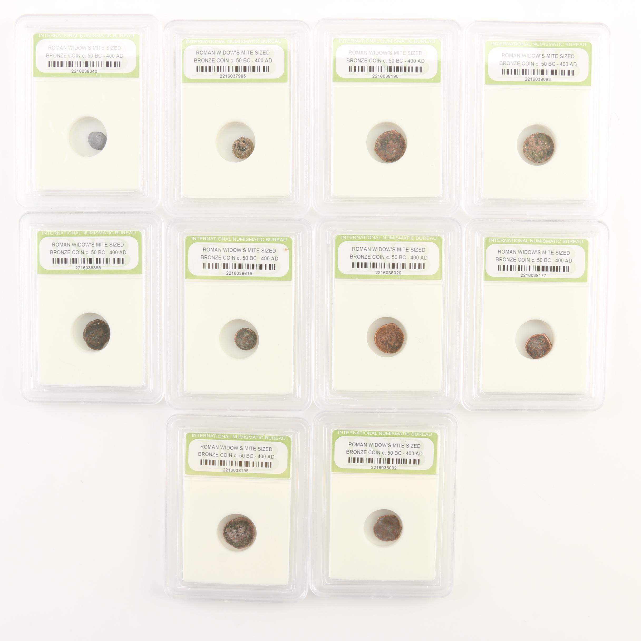 Ten Ancient Roman Imperial Bronze AE4 Coins