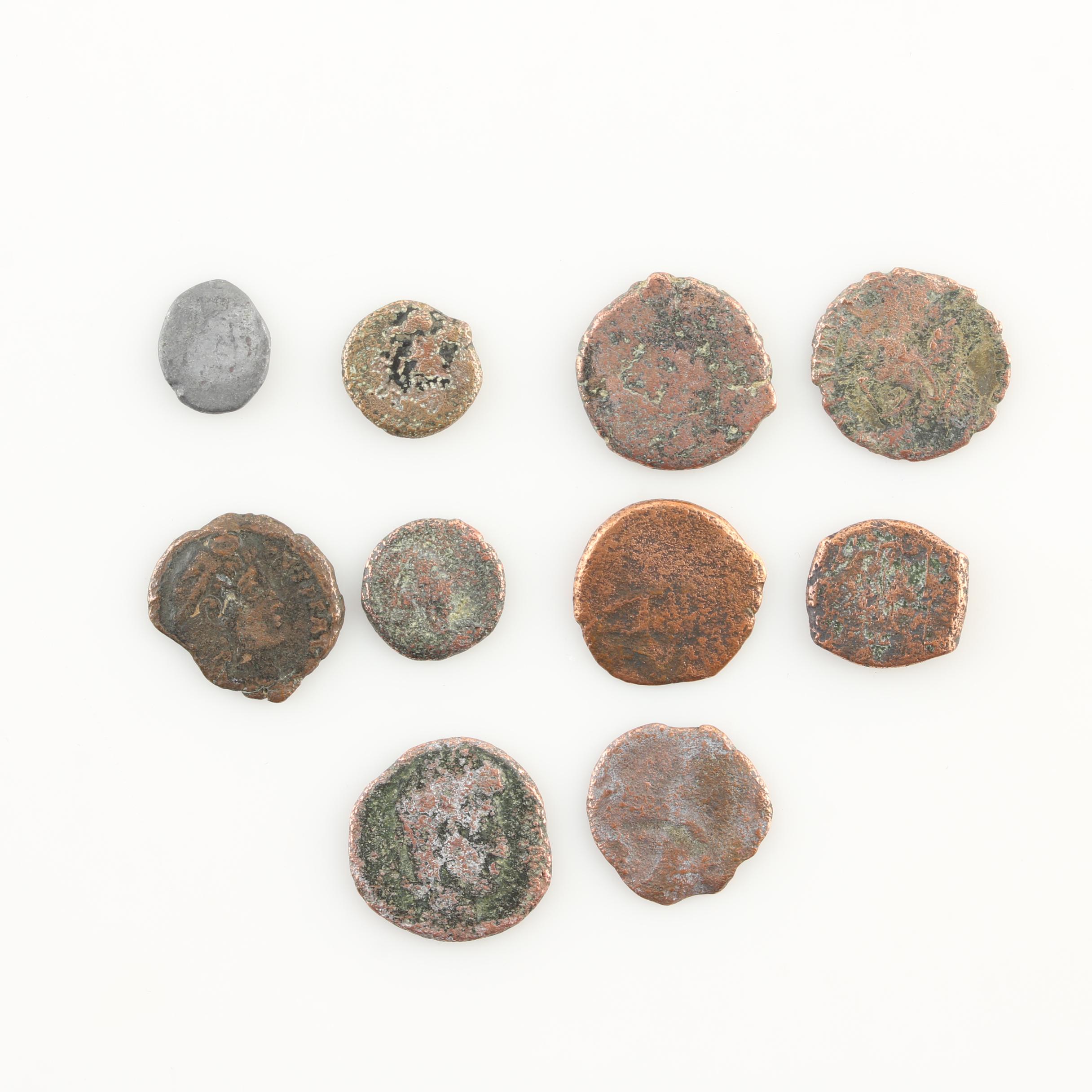Ten Ancient Roman Imperial Bronze AE4 Coins