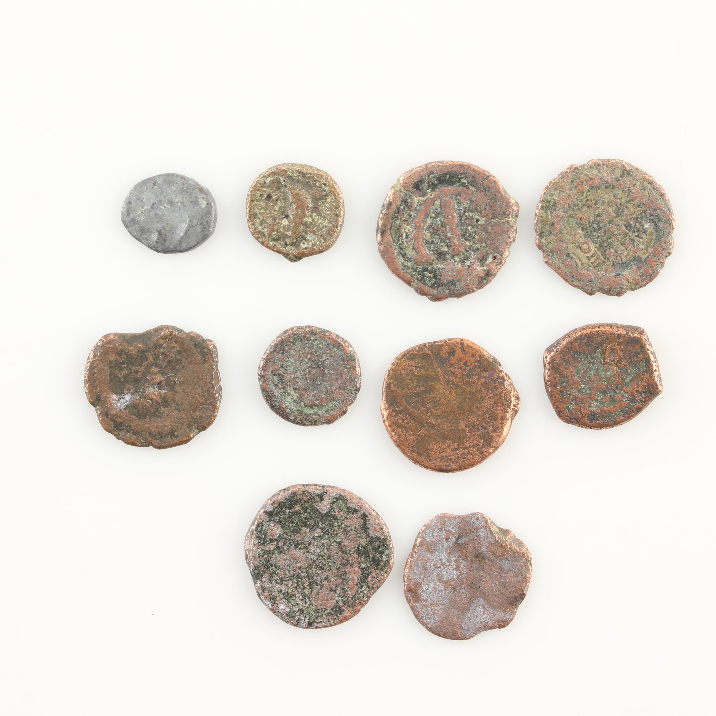 Ten Ancient Roman Imperial Bronze AE4 Coins