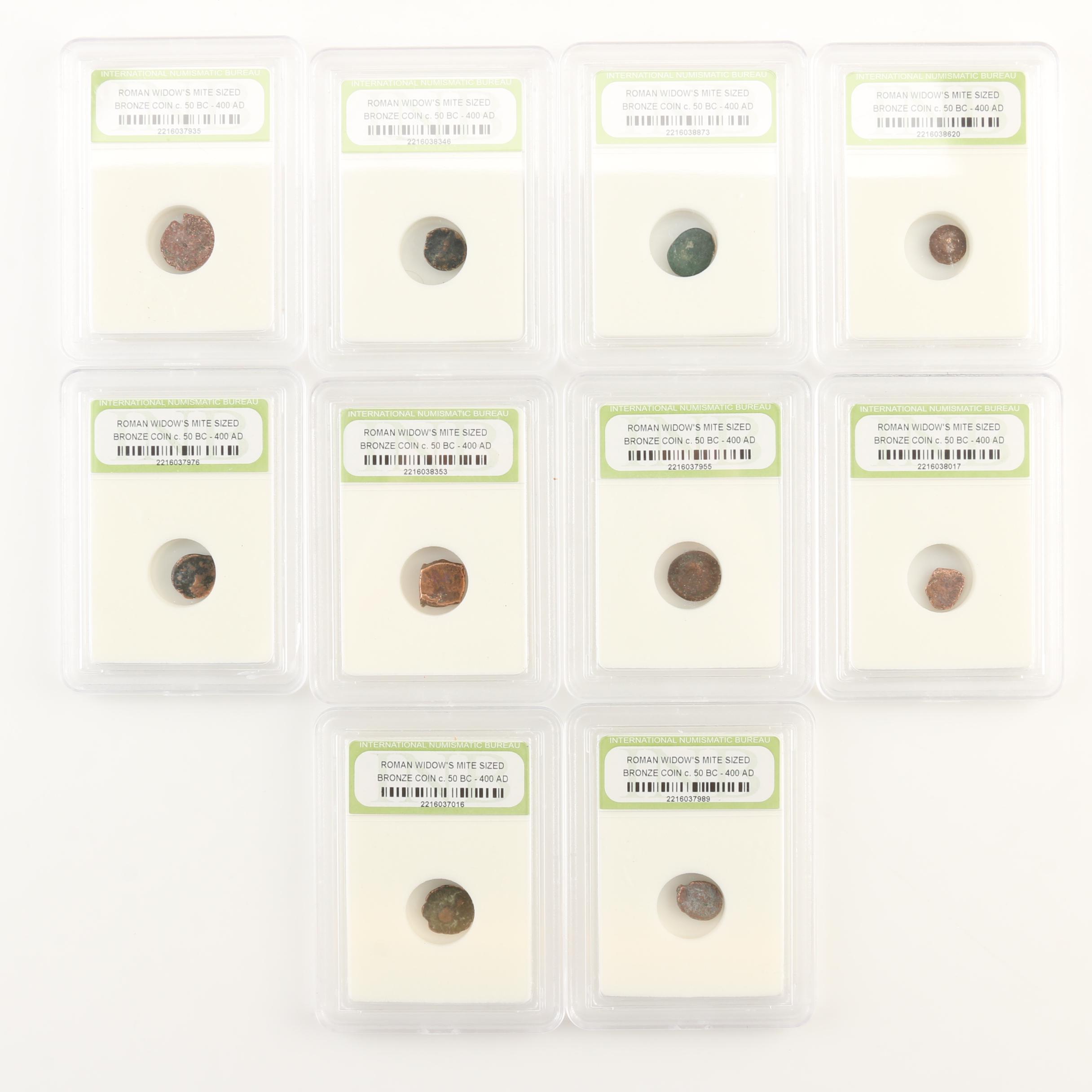 Ten Ancient Roman Imperial Bronze AE4 Coins