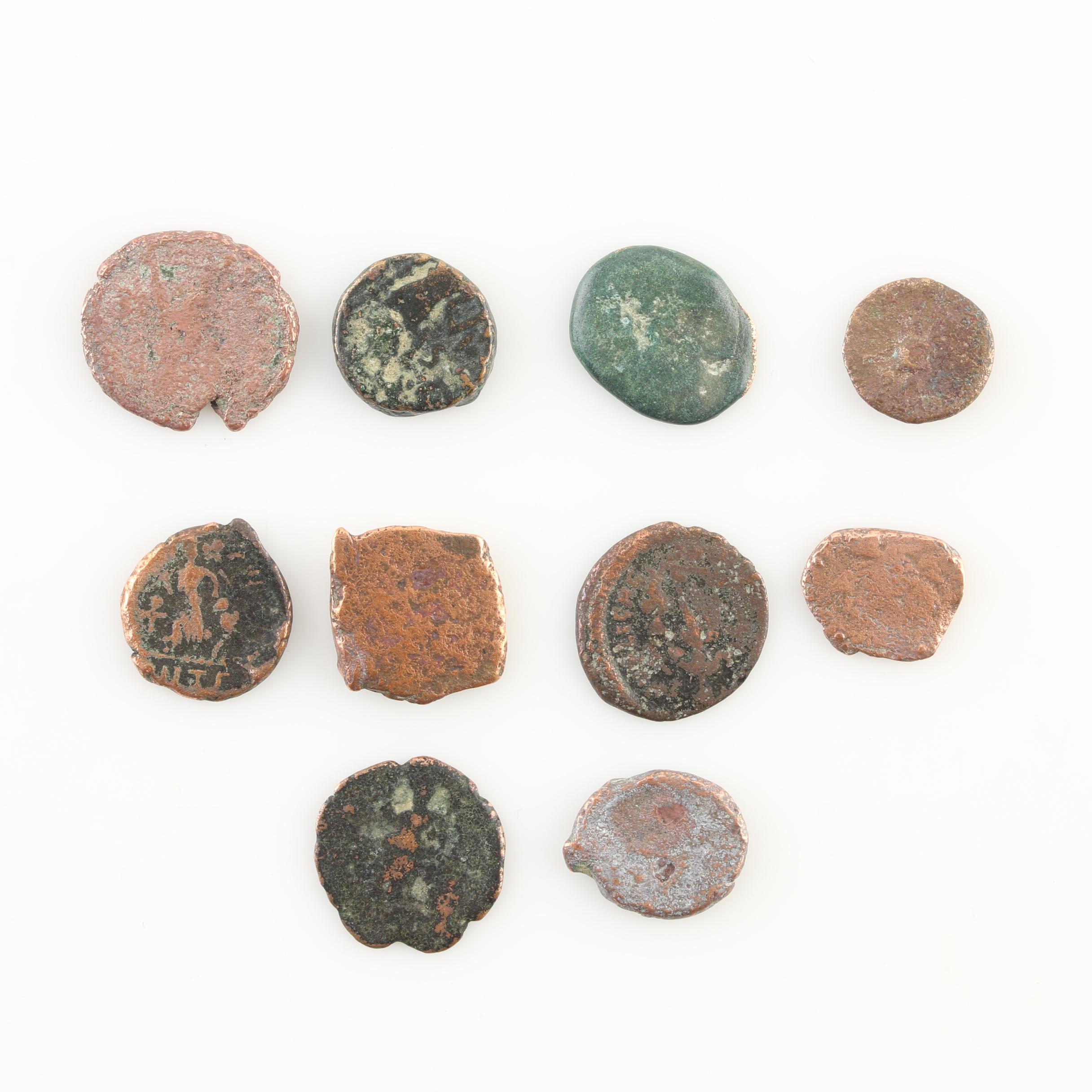 Ten Ancient Roman Imperial Bronze AE4 Coins