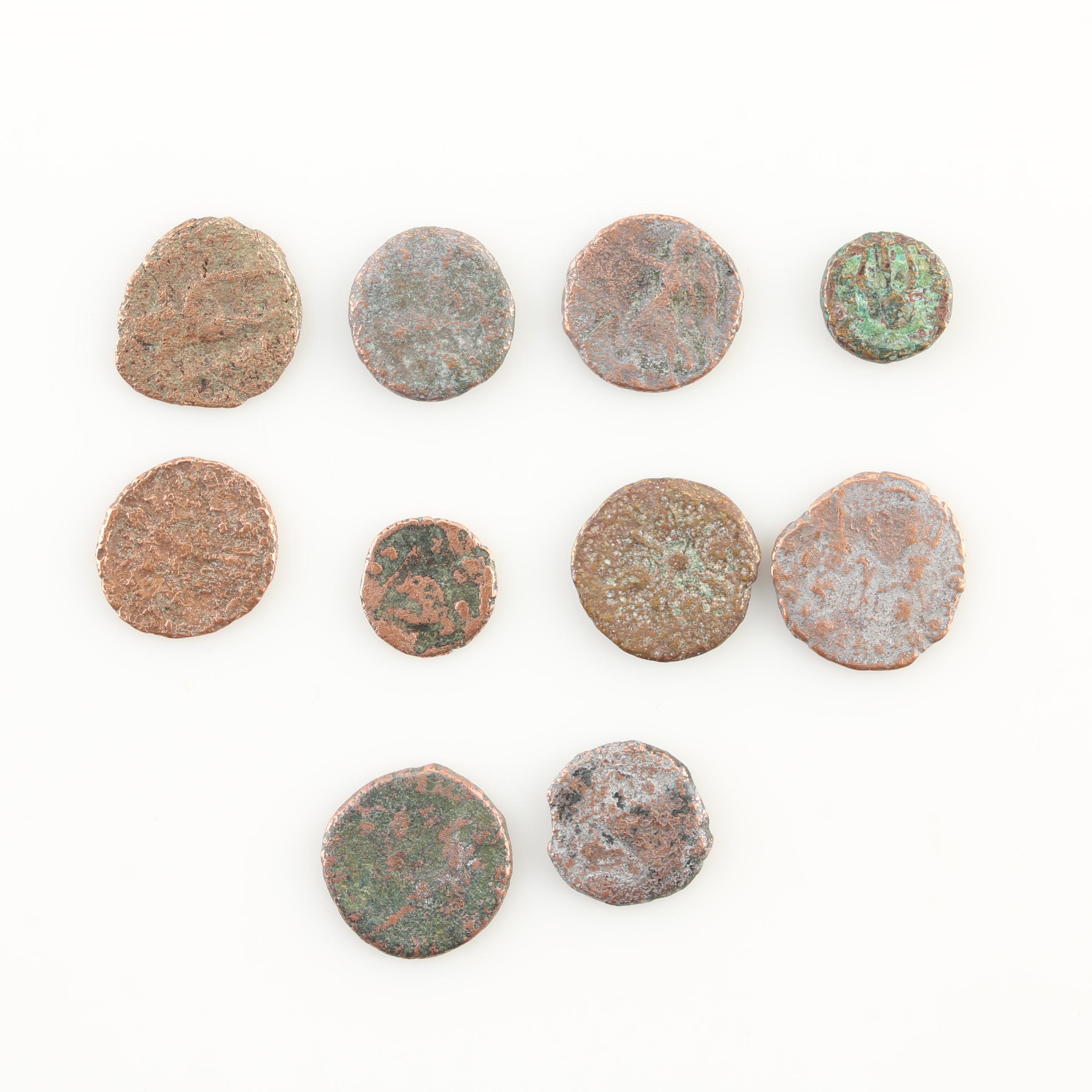 Ten Ancient Roman Imperial Bronze AE4 Coins