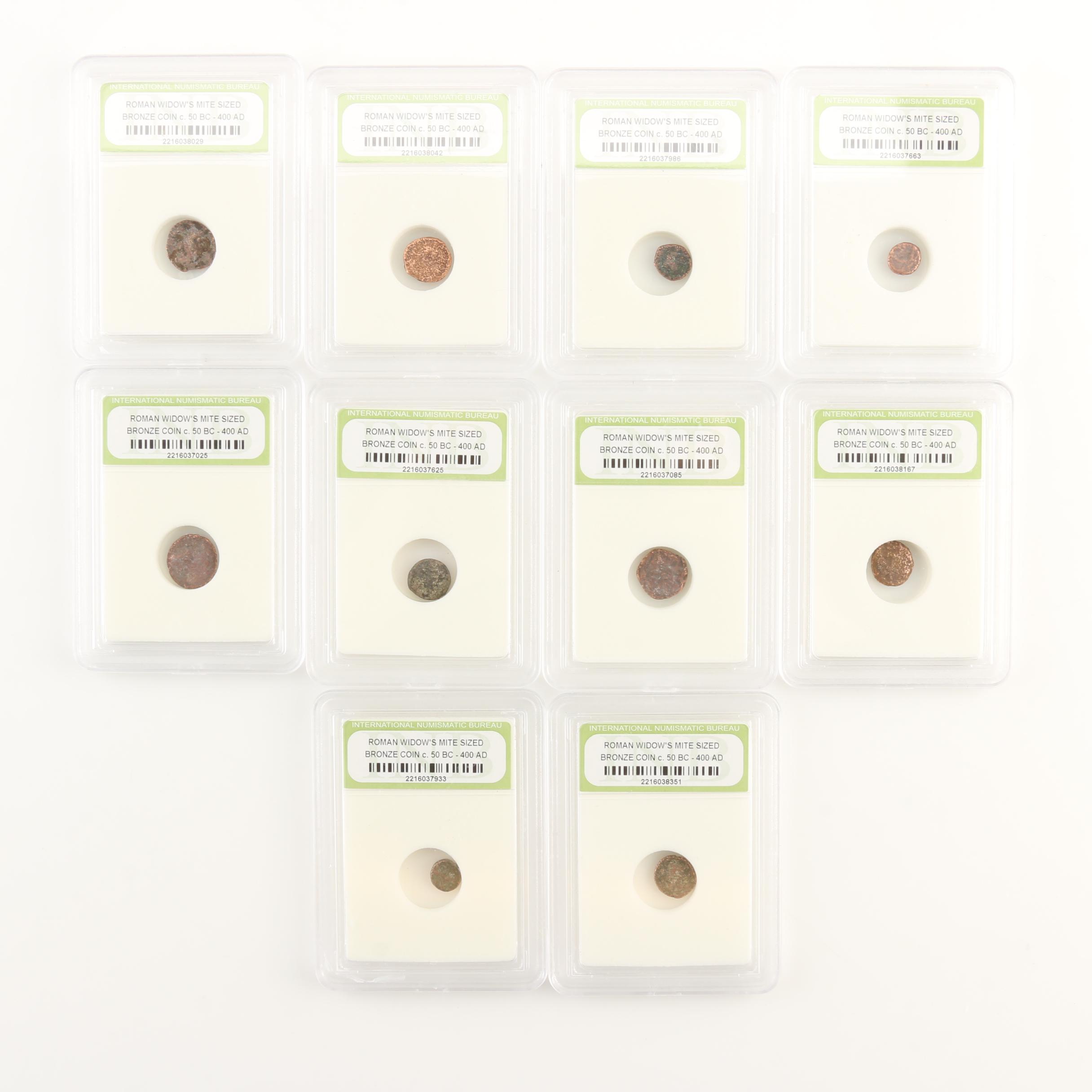 Ten Ancient Roman Imperial Bronze AE4 Coins