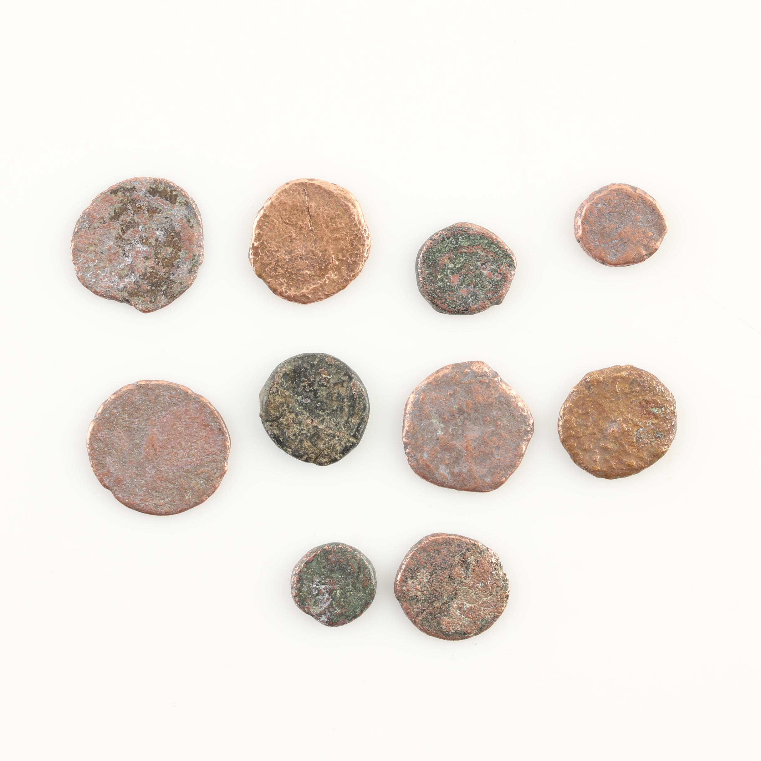Ten Ancient Roman Imperial Bronze AE4 Coins