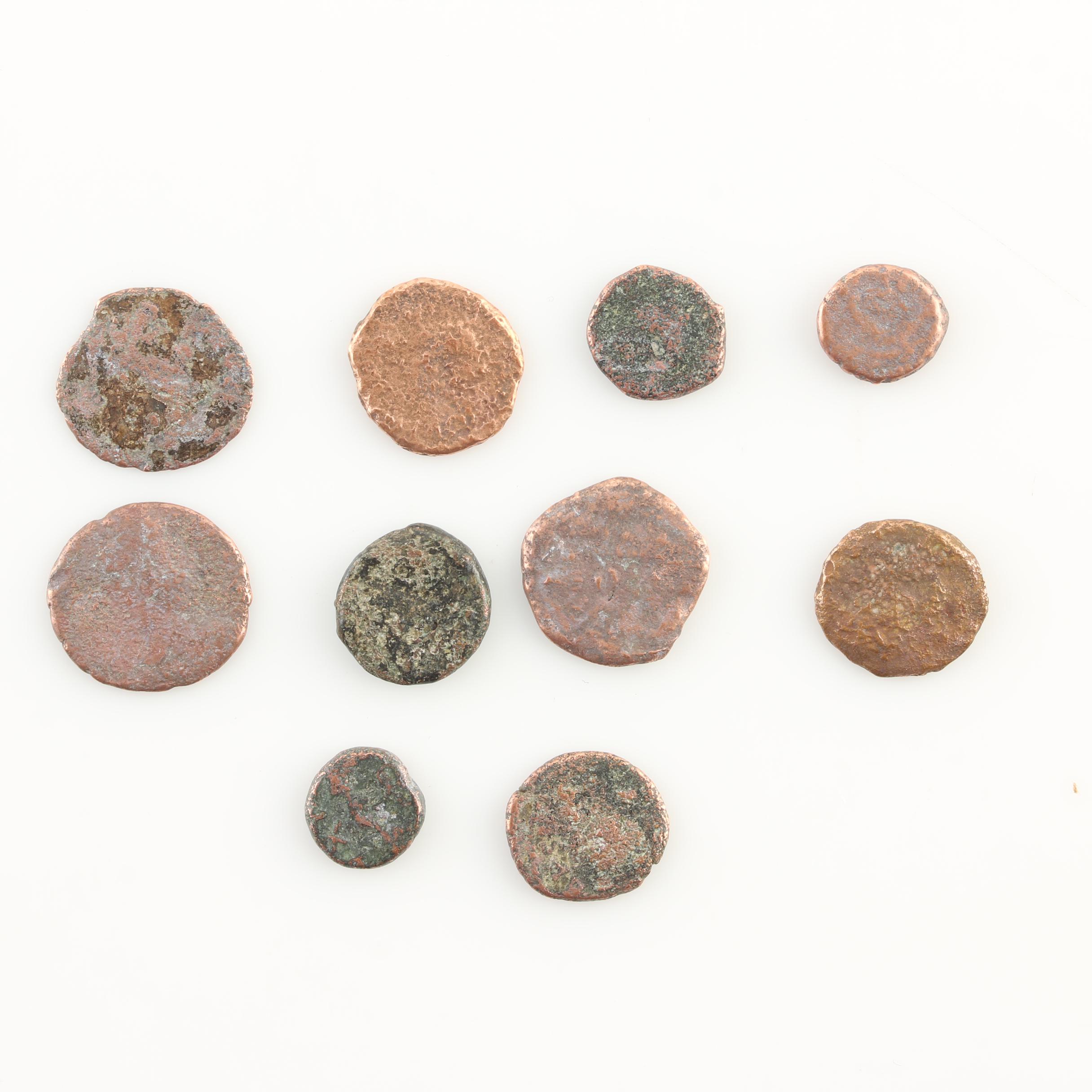Ten Ancient Roman Imperial Bronze AE4 Coins