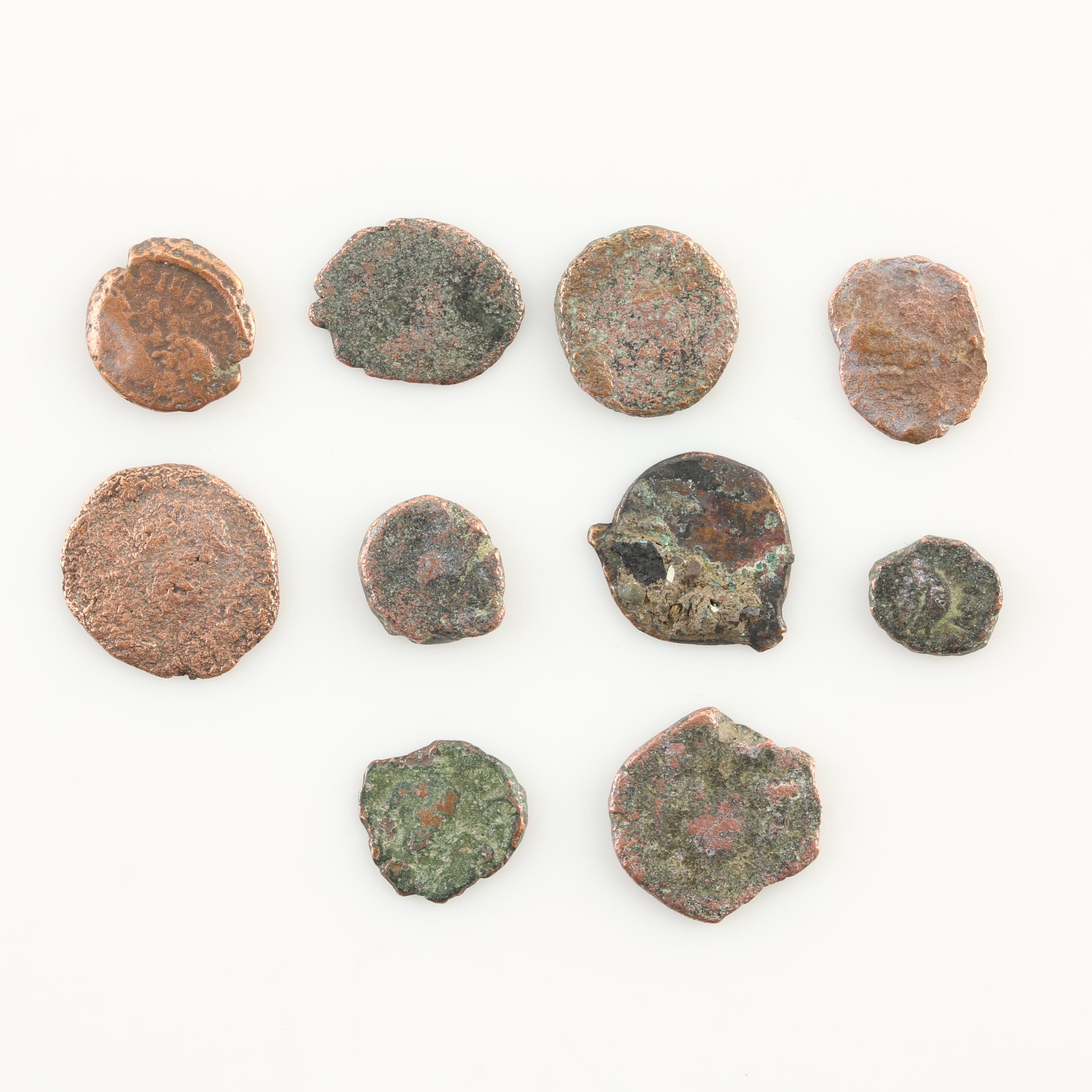 Ten Ancient Roman Imperial Bronze AE4 Coins